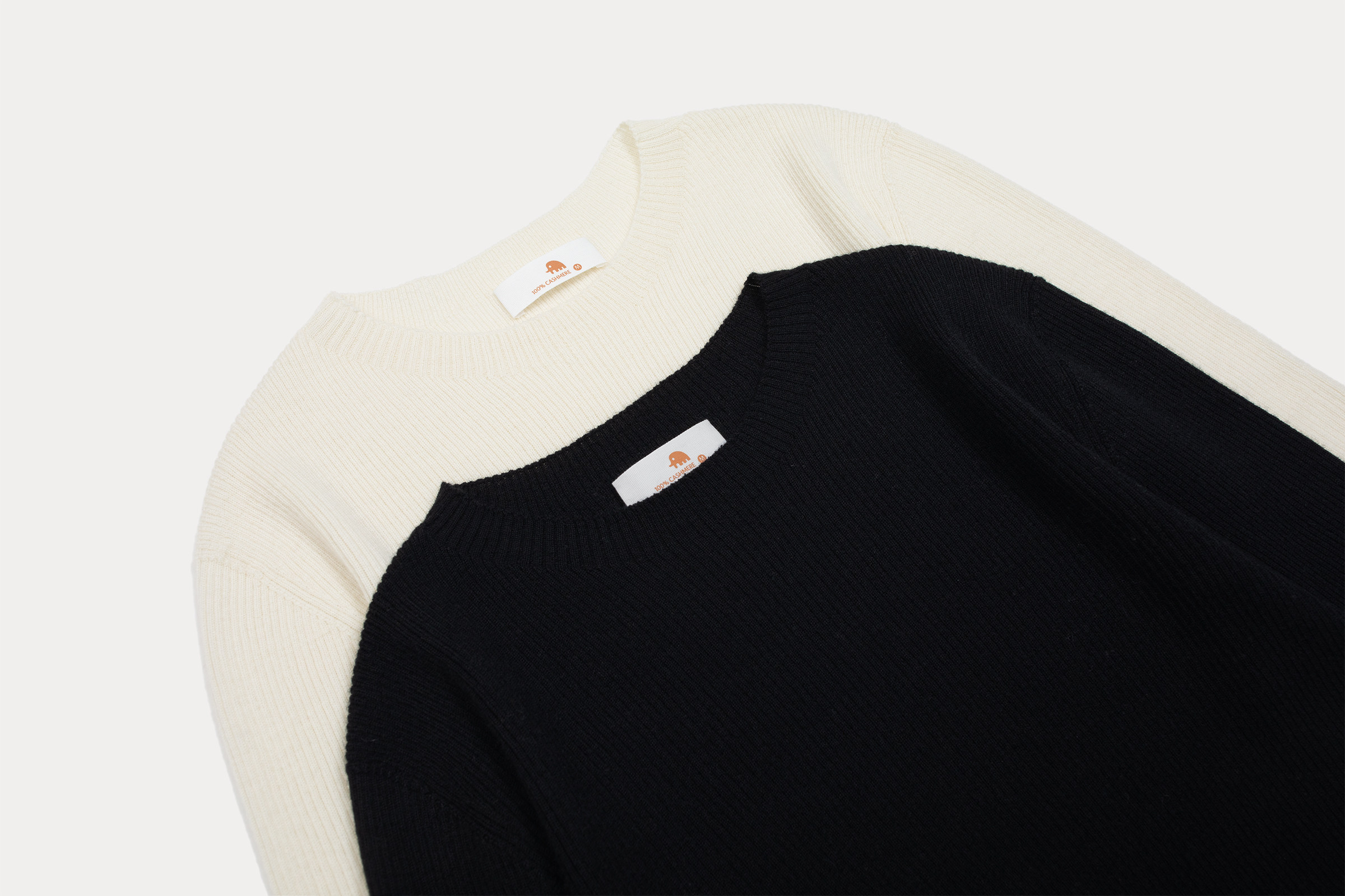 女款岛精一体罗纹修身圆领长袖套头衫