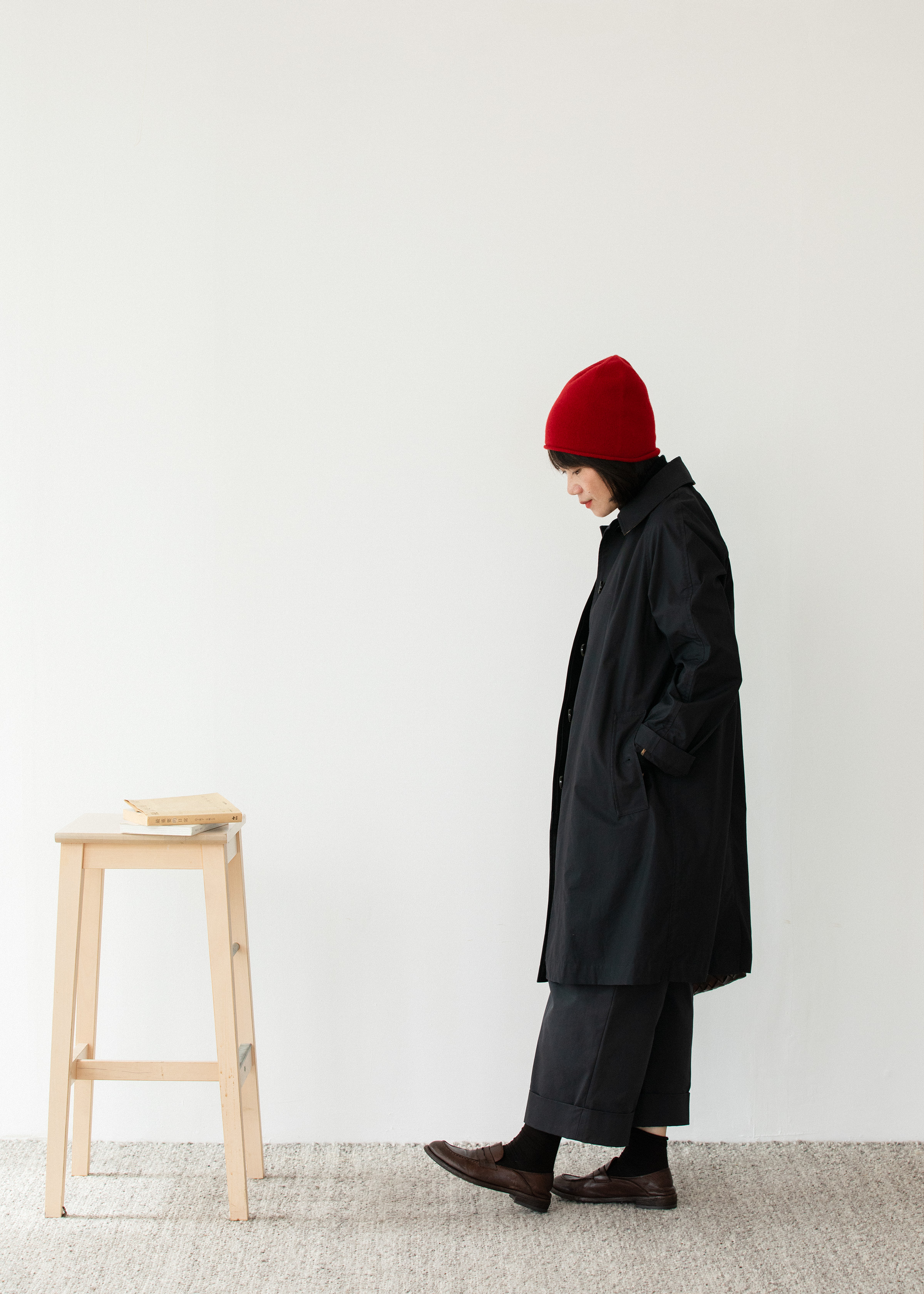 小金象 山羊绒100% 中性男女同款无缝一体成型自然卷边羊绒针织帽