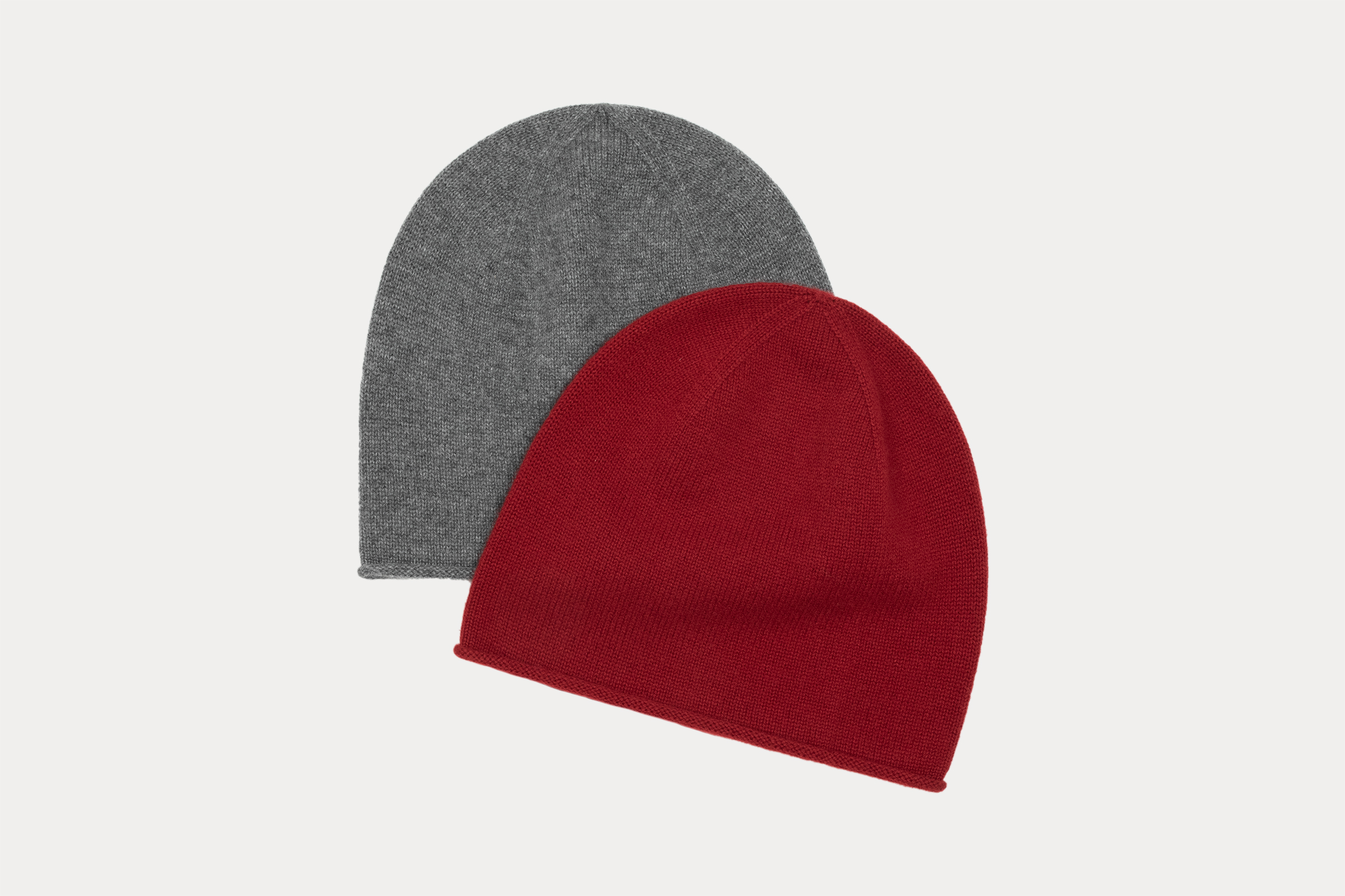 小金象 山羊绒100% 中性男女同款无缝一体成型自然卷边羊绒针织帽