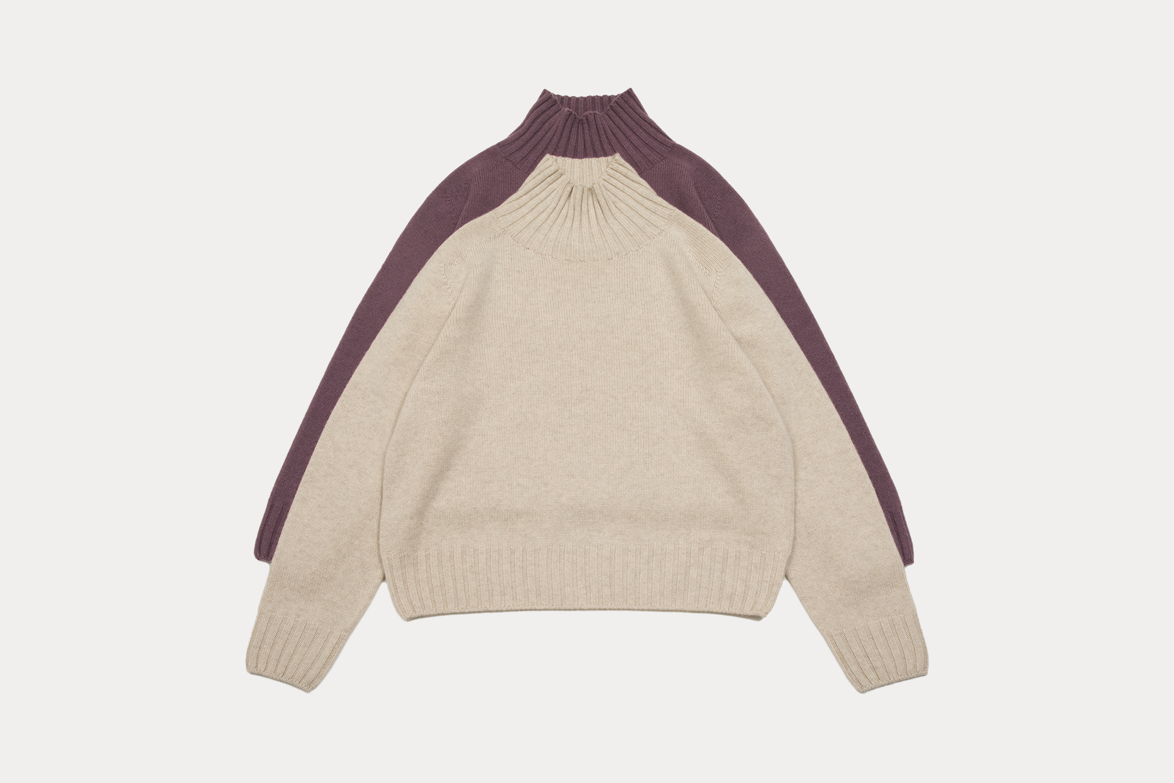 小金象山羊绒100%女8针3根纱加厚无缝一体成型高领马鞍肩长袖套衫