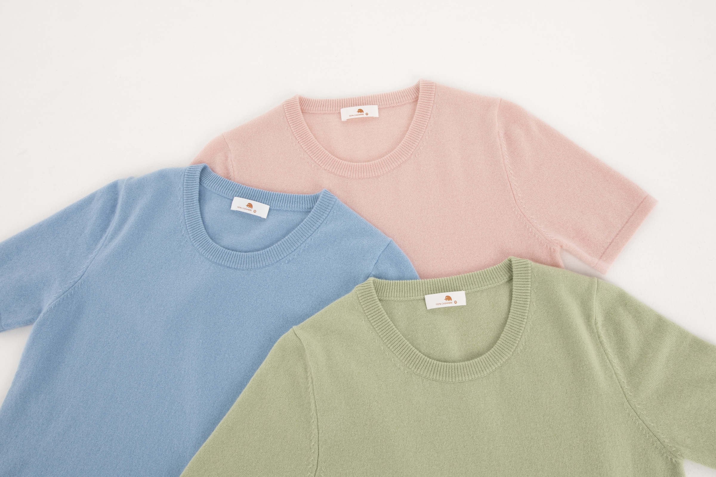 小金象 BABY CASHMERE 100% - 12针女圆领短袖针织衫CASHMERE TEE