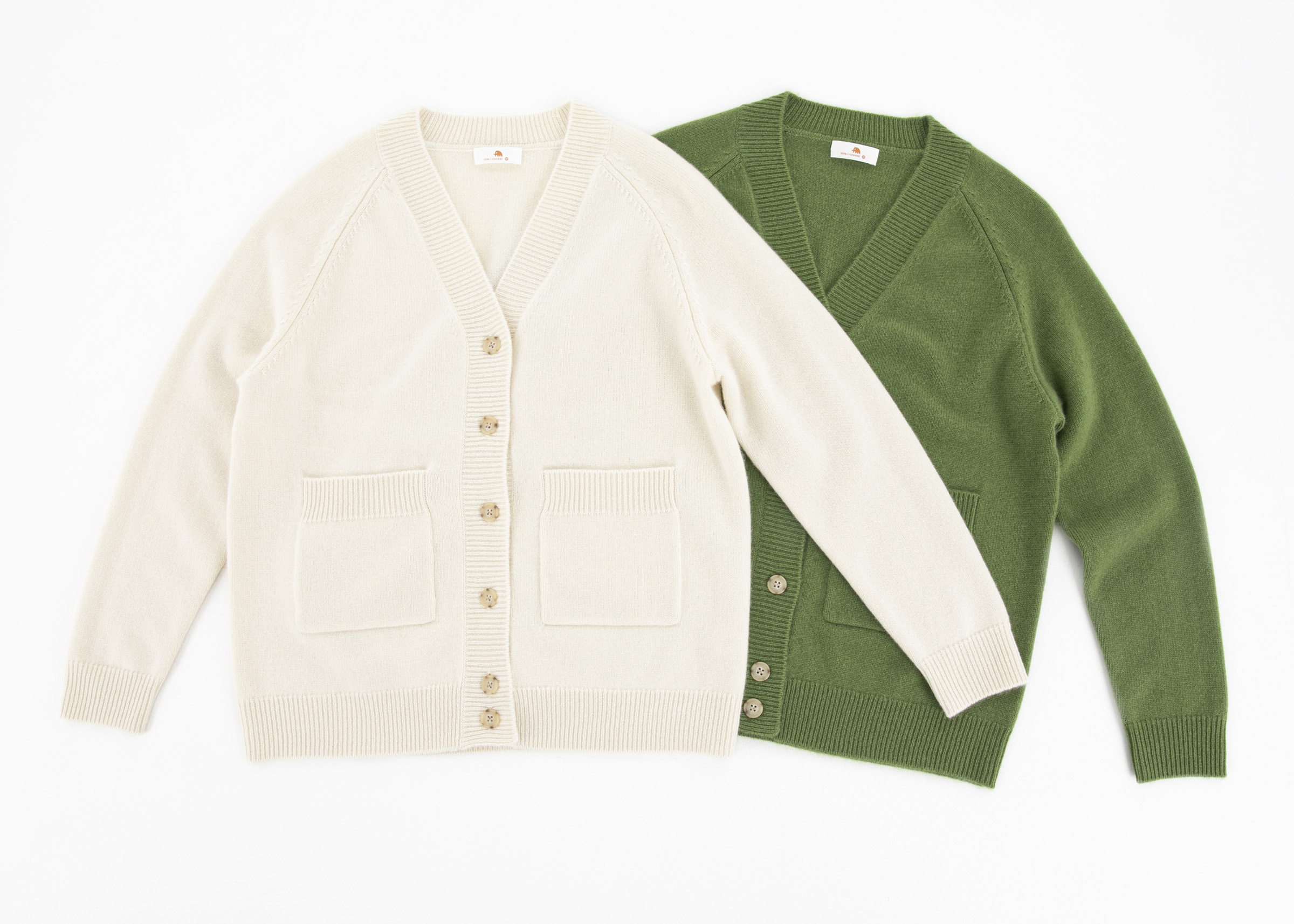 小金象 山羊绒100% - 自然舒展 7针中厚宽松女V领针织开衫 康赛妮