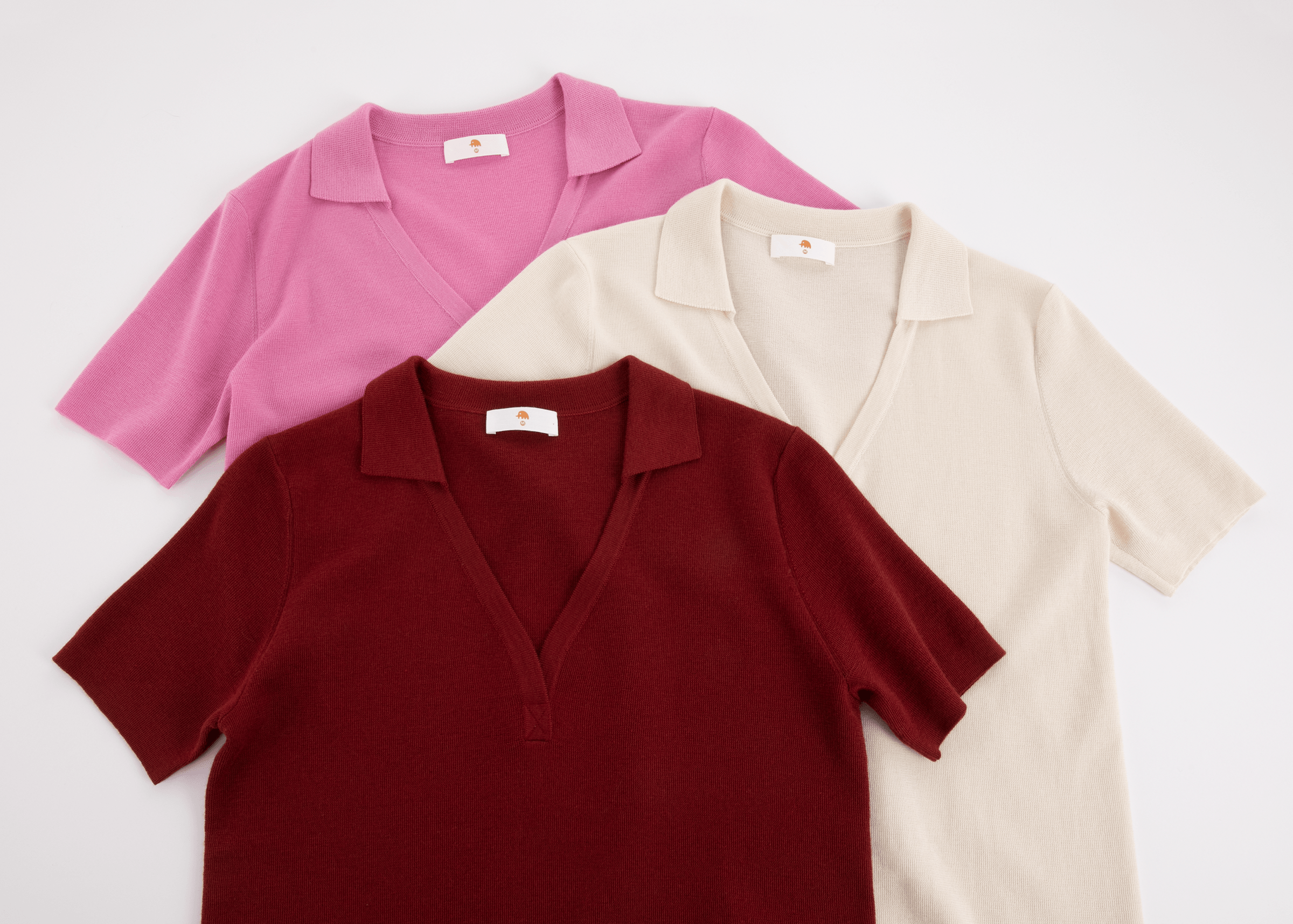 小金象 山羊绒70% 真丝30% - 女V字半开领短袖套头Polo衫  康赛妮