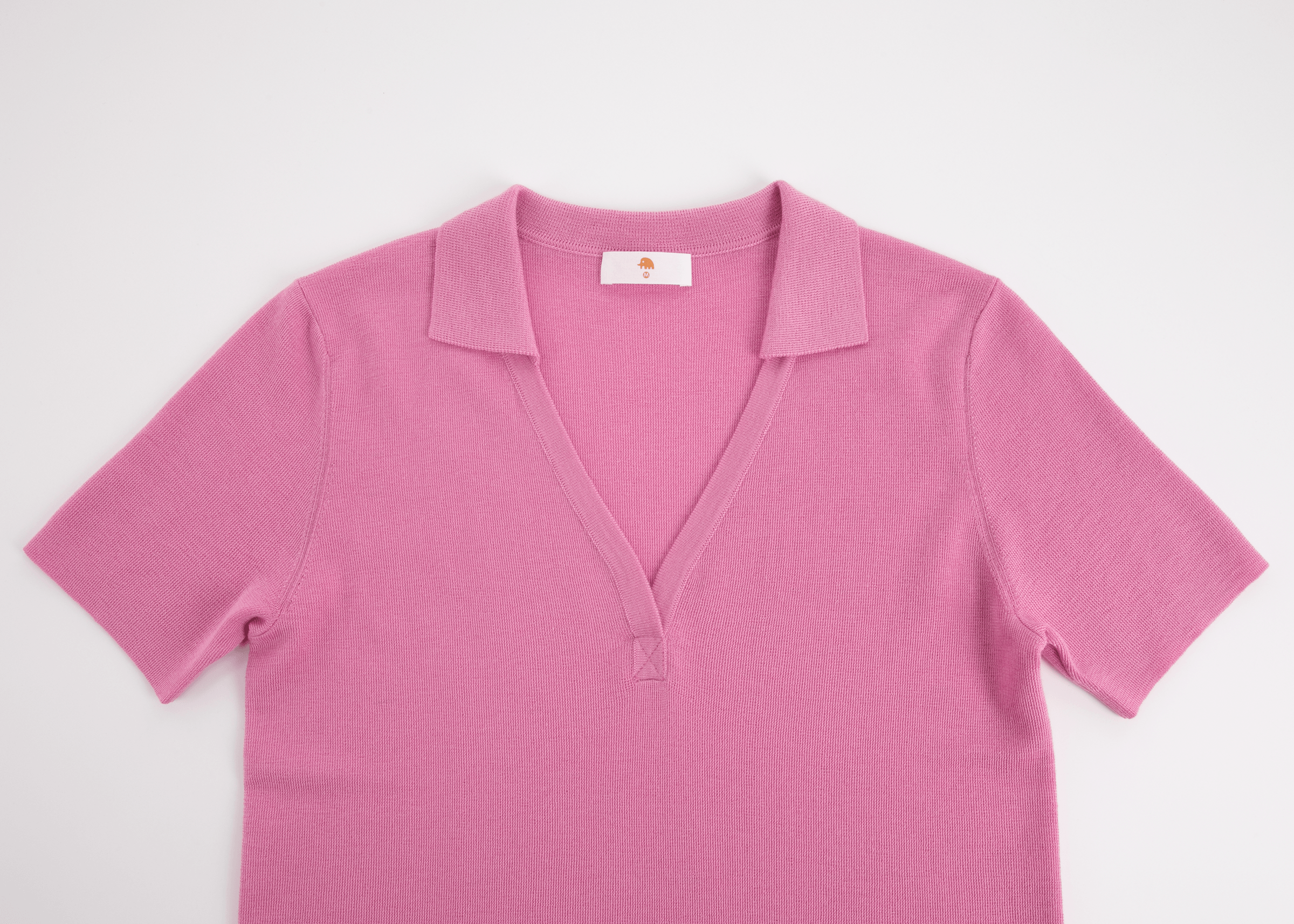 小金象 山羊绒70% 真丝30% - 女V字半开领短袖套头Polo衫  康赛妮