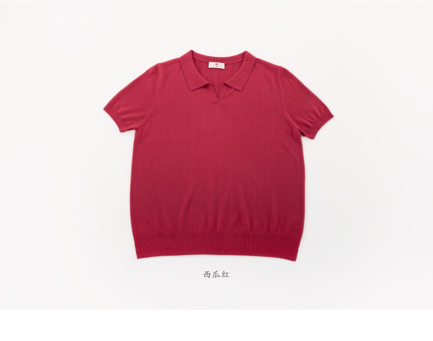 小金象 真丝85% 山羊绒15%-女夏季日系复古Polo领针织短袖 康赛妮