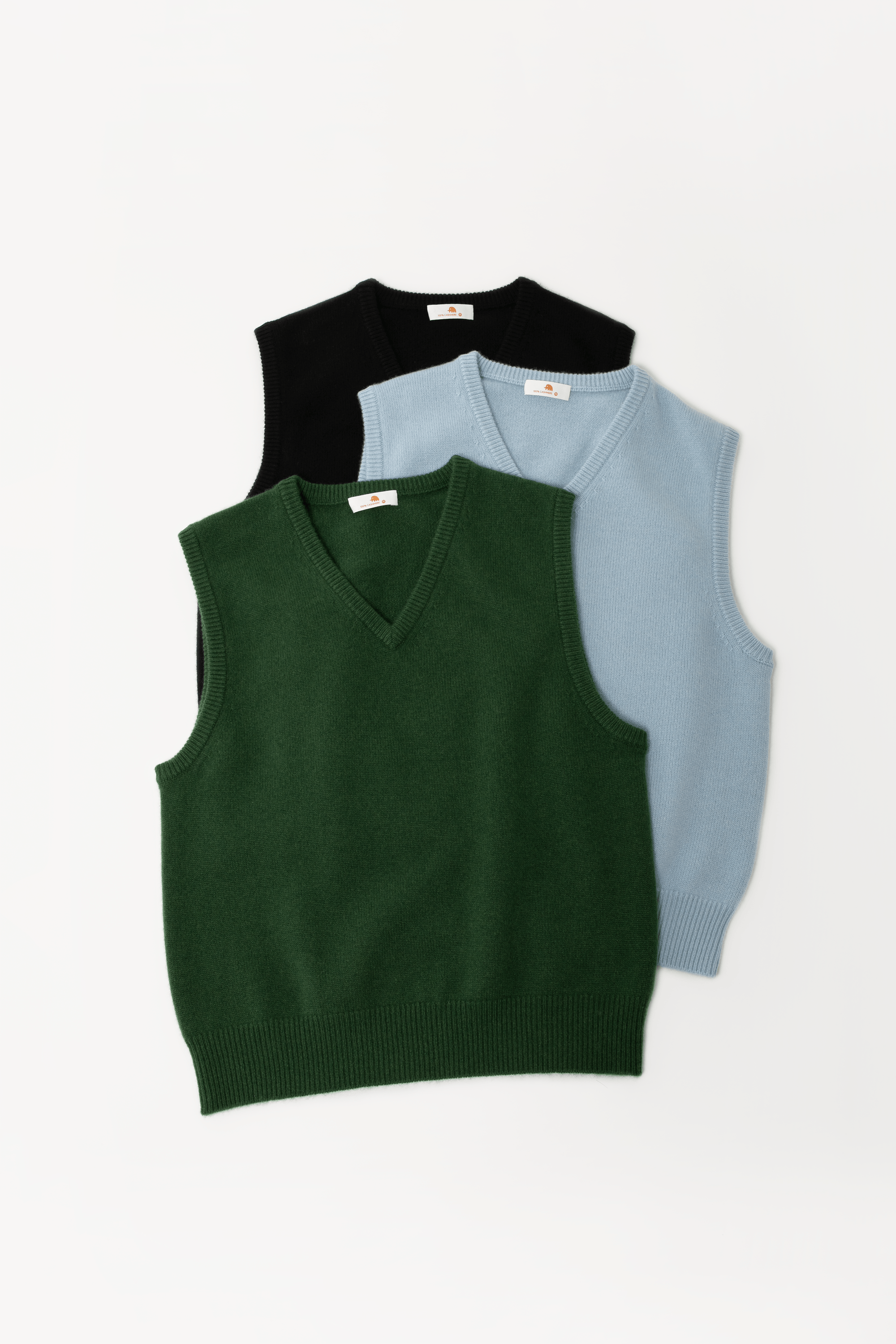 小金象 山羊绒100% - 拙朴温和 女7针中厚V领针织背心马甲 康赛妮