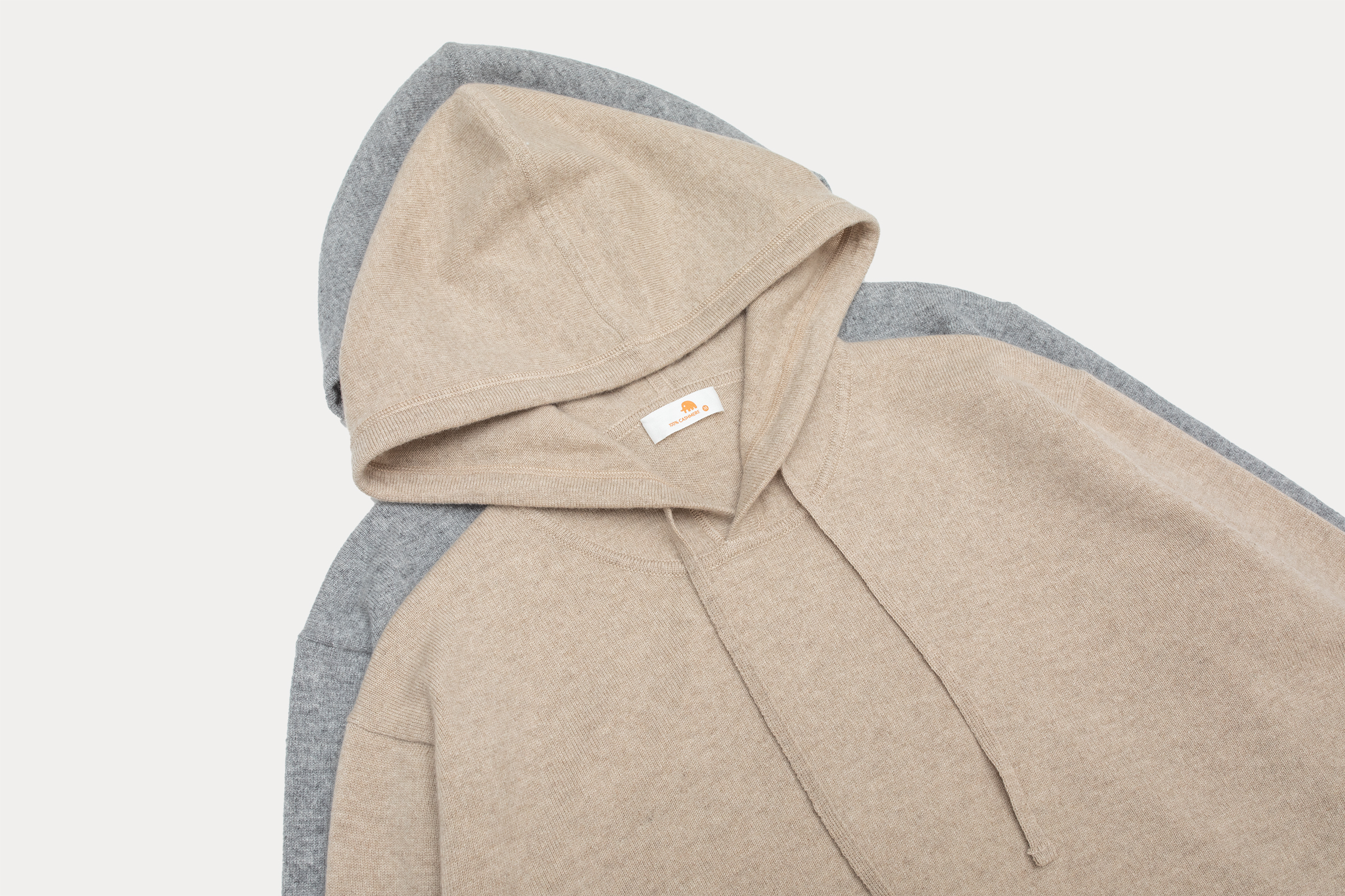 小金象 山羊绒100%  男12针薄款针织羊绒休闲抽绳套头帽衫 康赛妮