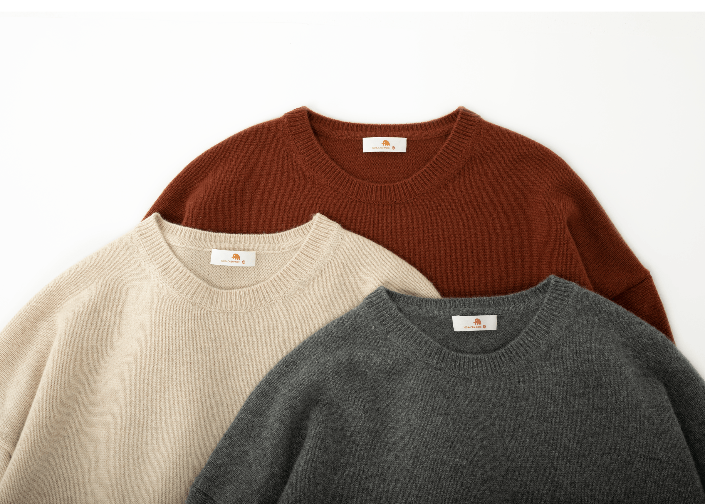 小金象 山羊绒100% - Easy Chic 女7针2根纱圆领落肩袖宽松套头衫