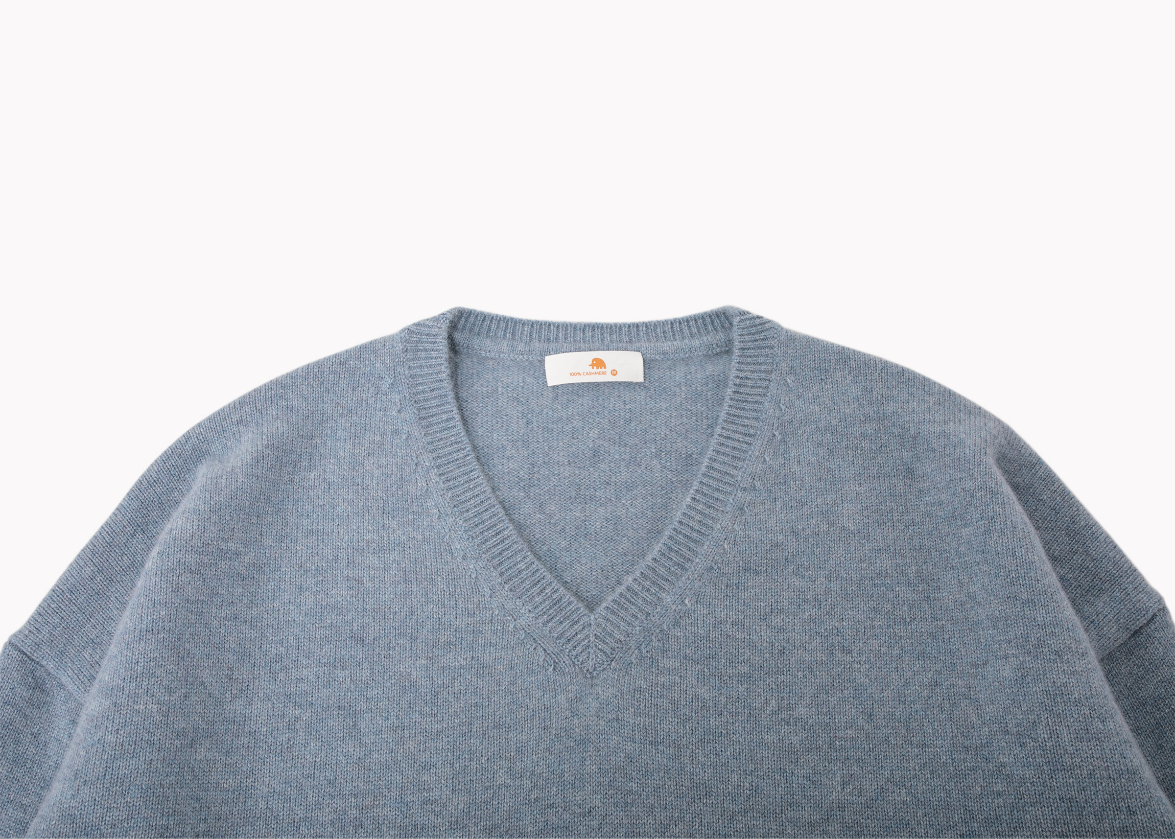 小金象 山羊绒100% - 女7针2根纱中厚V领落肩袖宽松套头衫 康赛妮