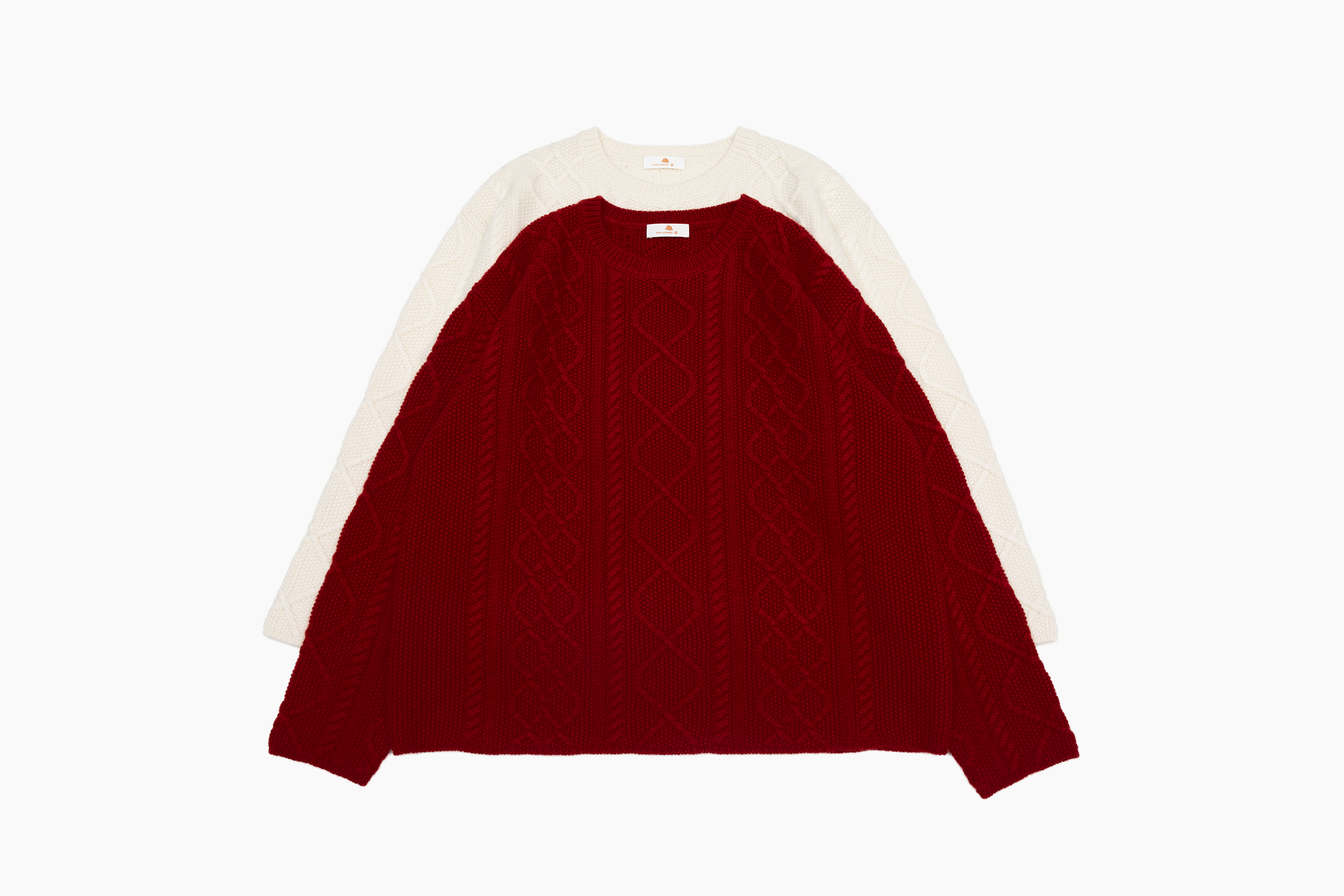 小金象 山羊绒100% 女5针4根纱加厚复古怀旧麻花低圆领宽松套头衫