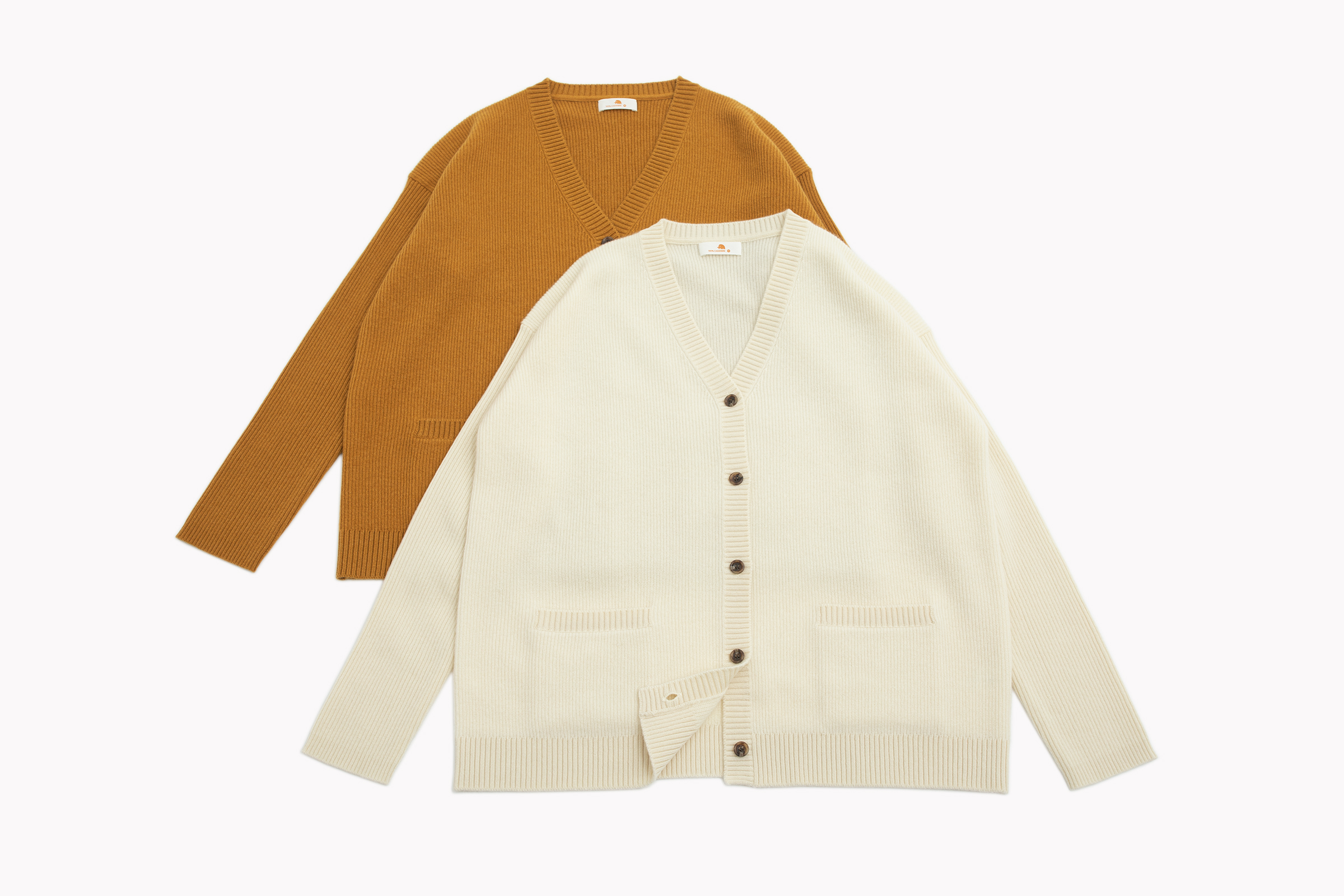 小金象 山羊绒100% - 女中厚落肩袖宽松V领开衫12针单元宝+罗纹