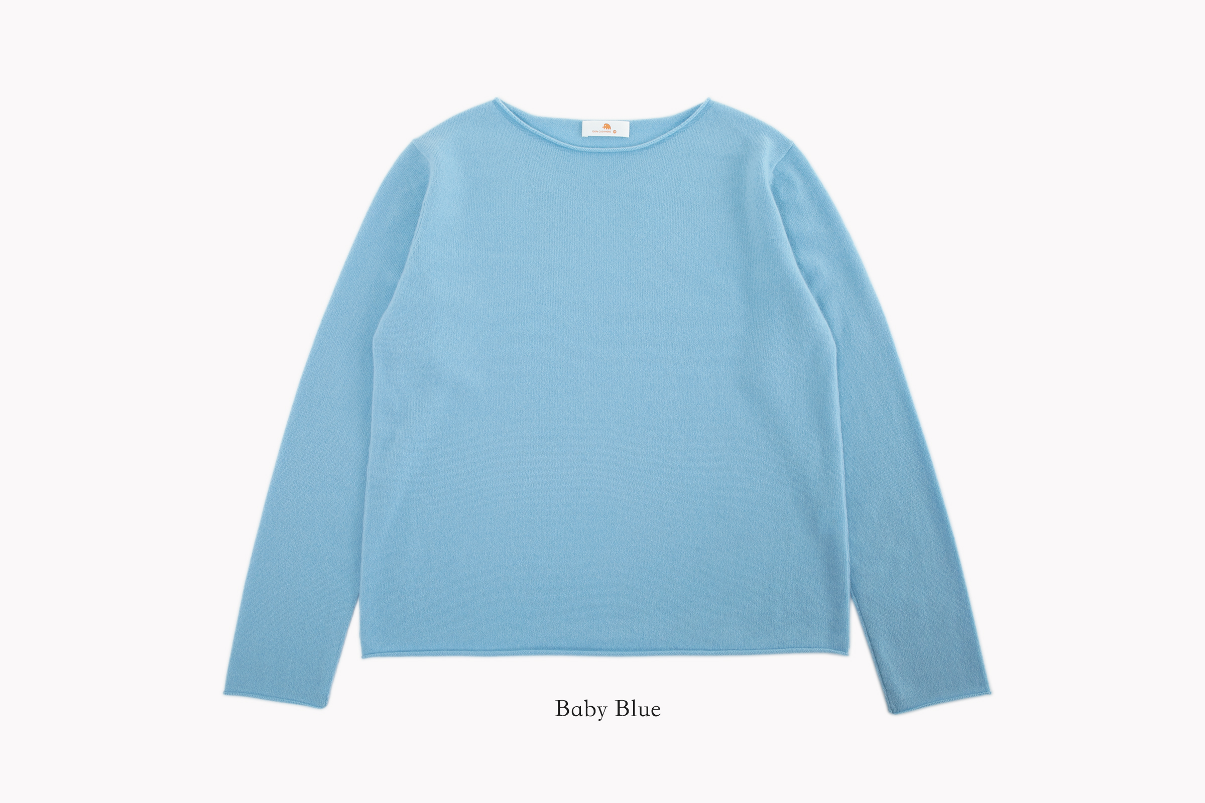 小金象-BABY CASHMERE 100%-女12小山羊绒卷边一字领打底衫康赛妮