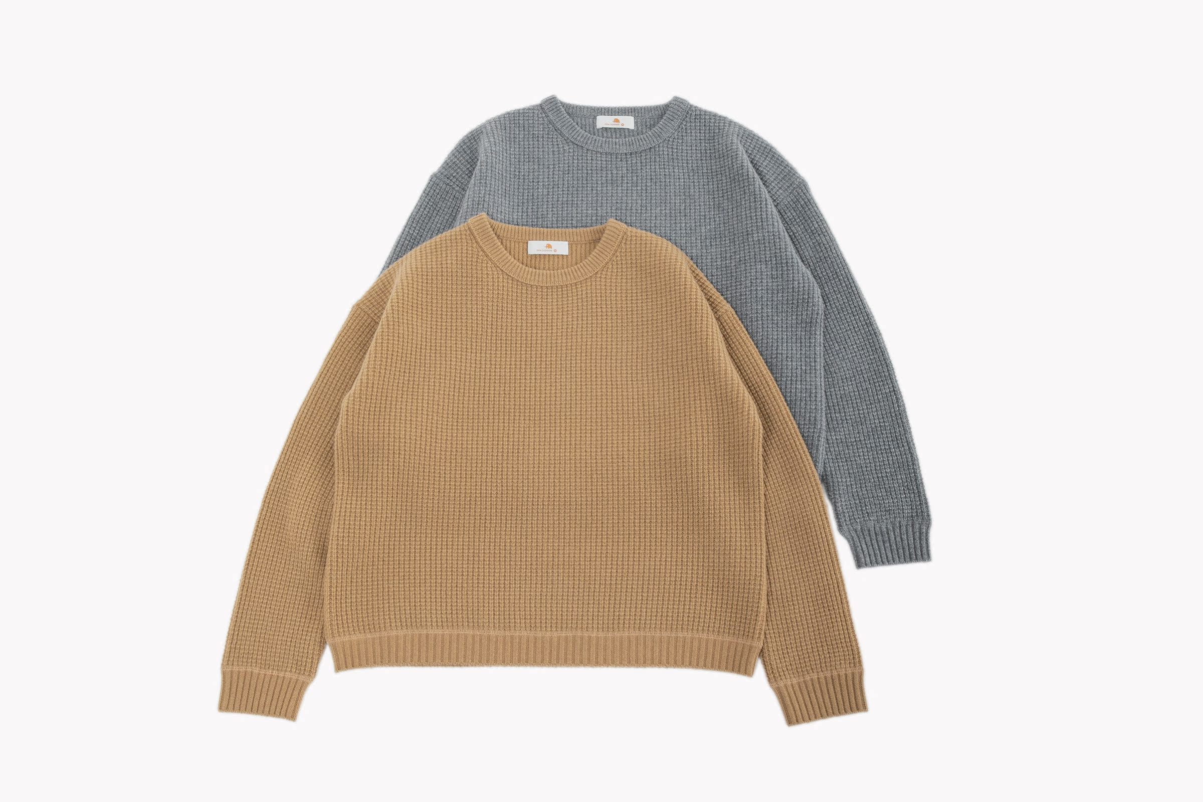 小金象 山羊绒100% -女7针中厚特殊元宝针圆领宽松短款绷缝套头衫