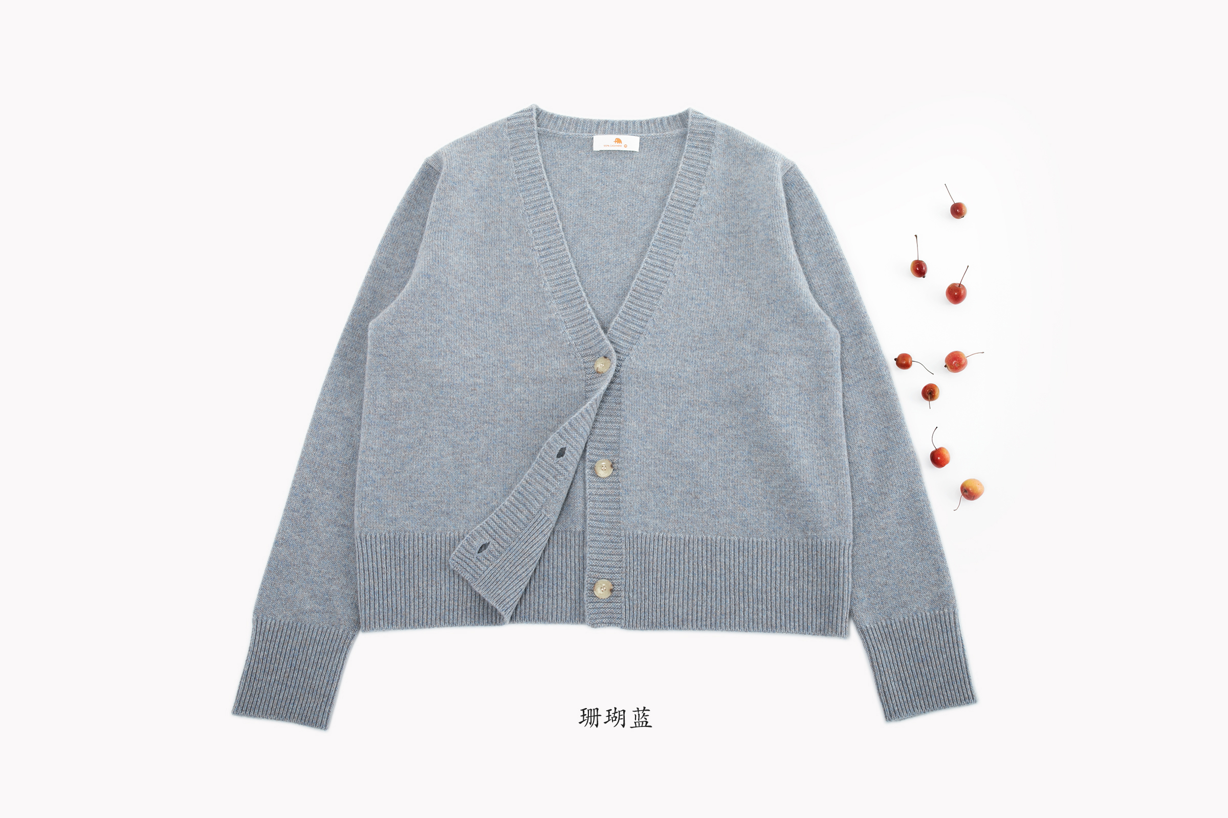 小金象 山羊绒100% - 女秋冬微宽松中厚深V领通勤短款开衫康赛妮