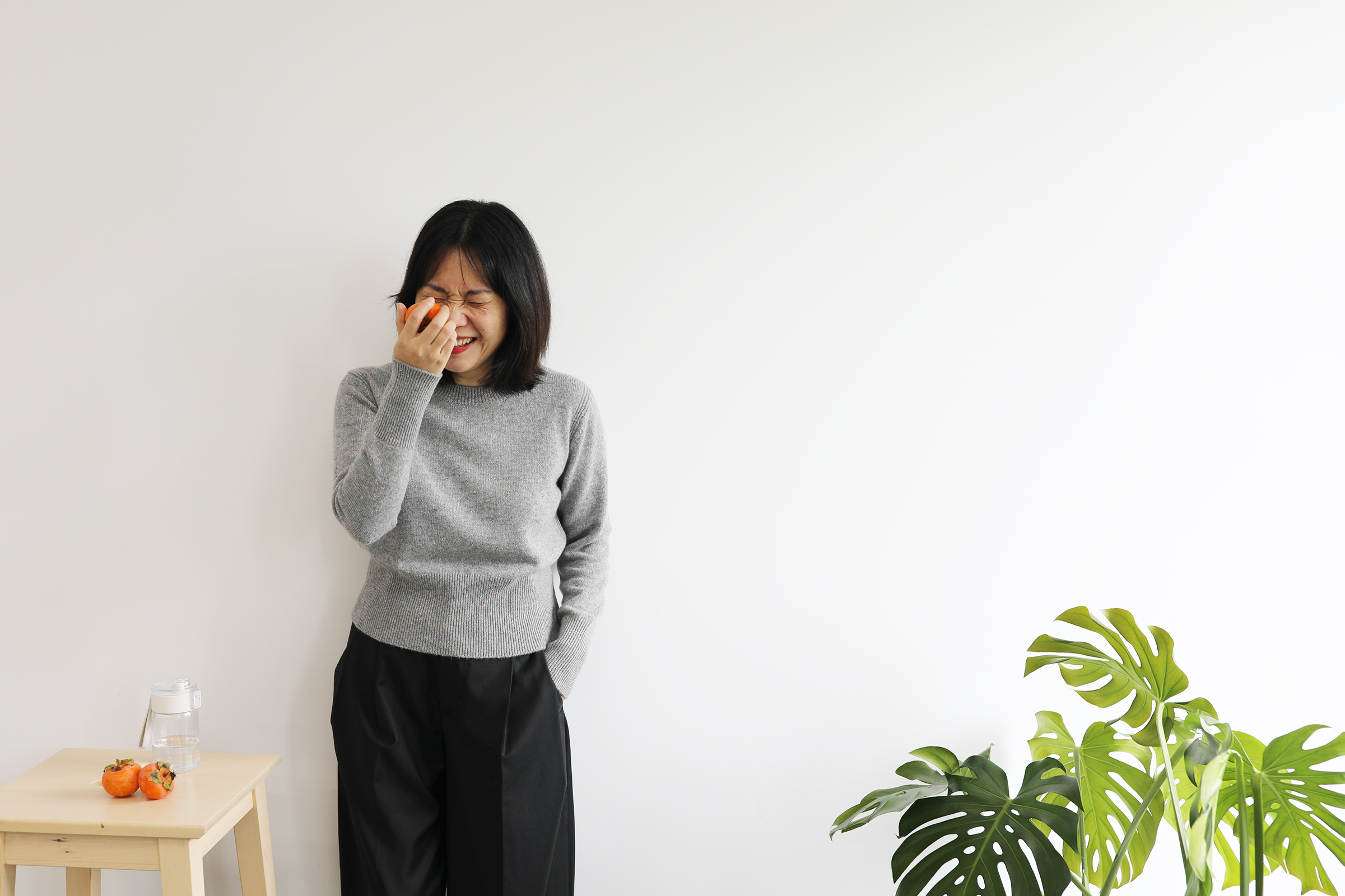 小金象 山羊绒100%-女7针中厚点子纱小圆领高腰短款套头衫康赛妮