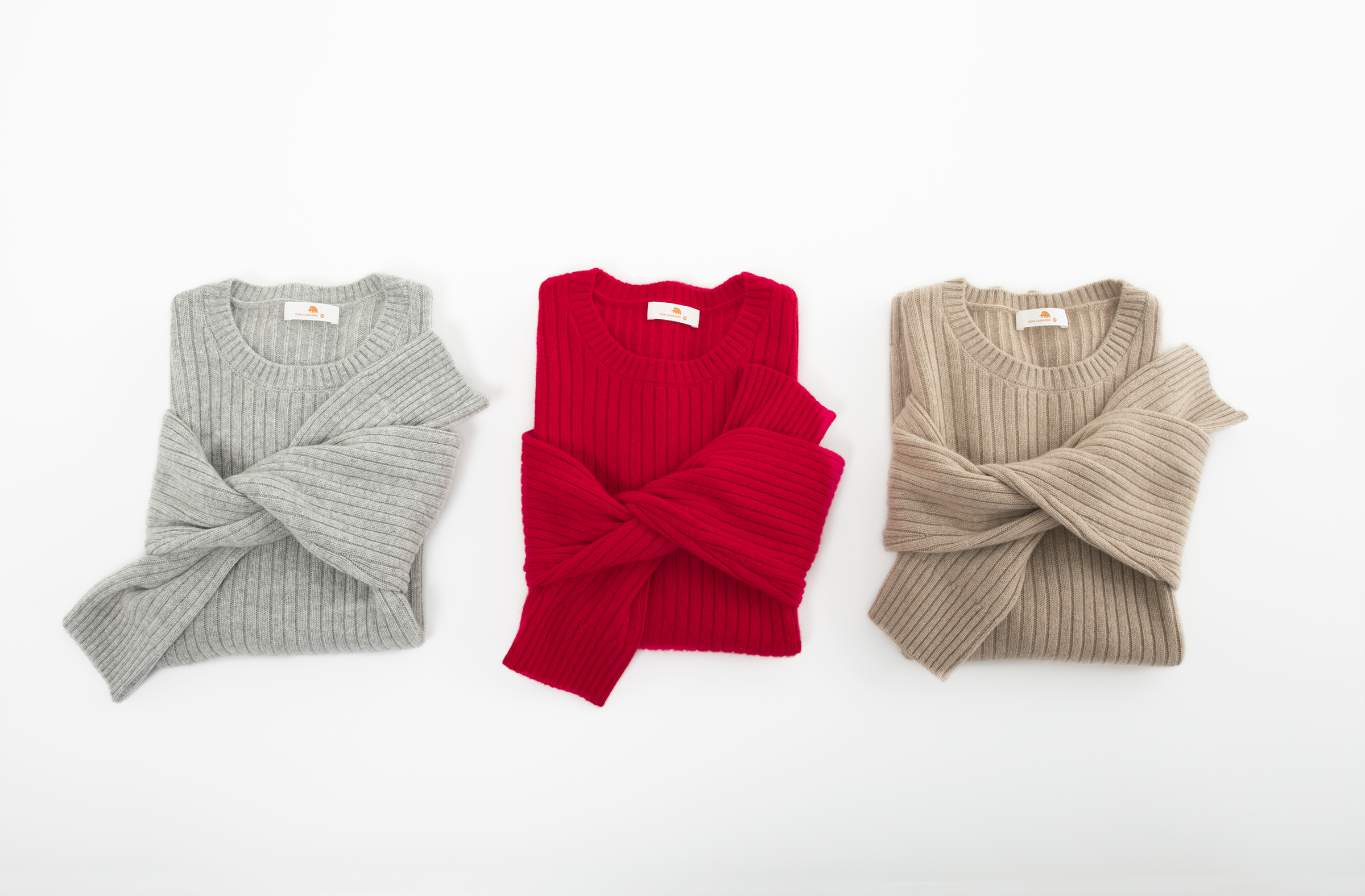 小金象 山羊绒100% - 平和松弛  女中厚坑条圆领落肩套头衫康赛妮