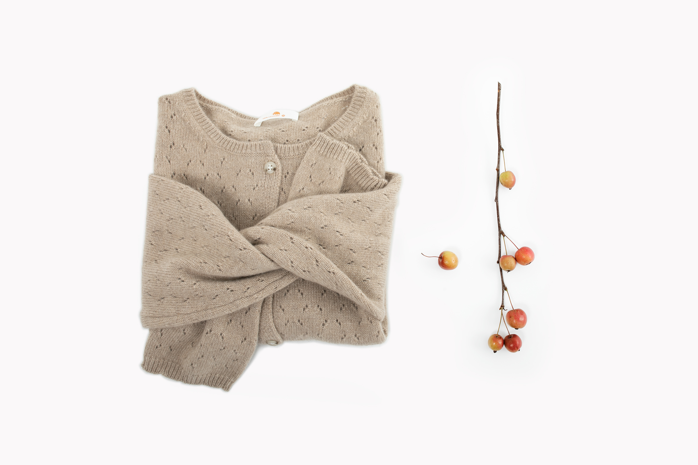 小金象 山羊绒100%-女秋冬中厚复古镂空小圆领落肩袖宽松短款开衫