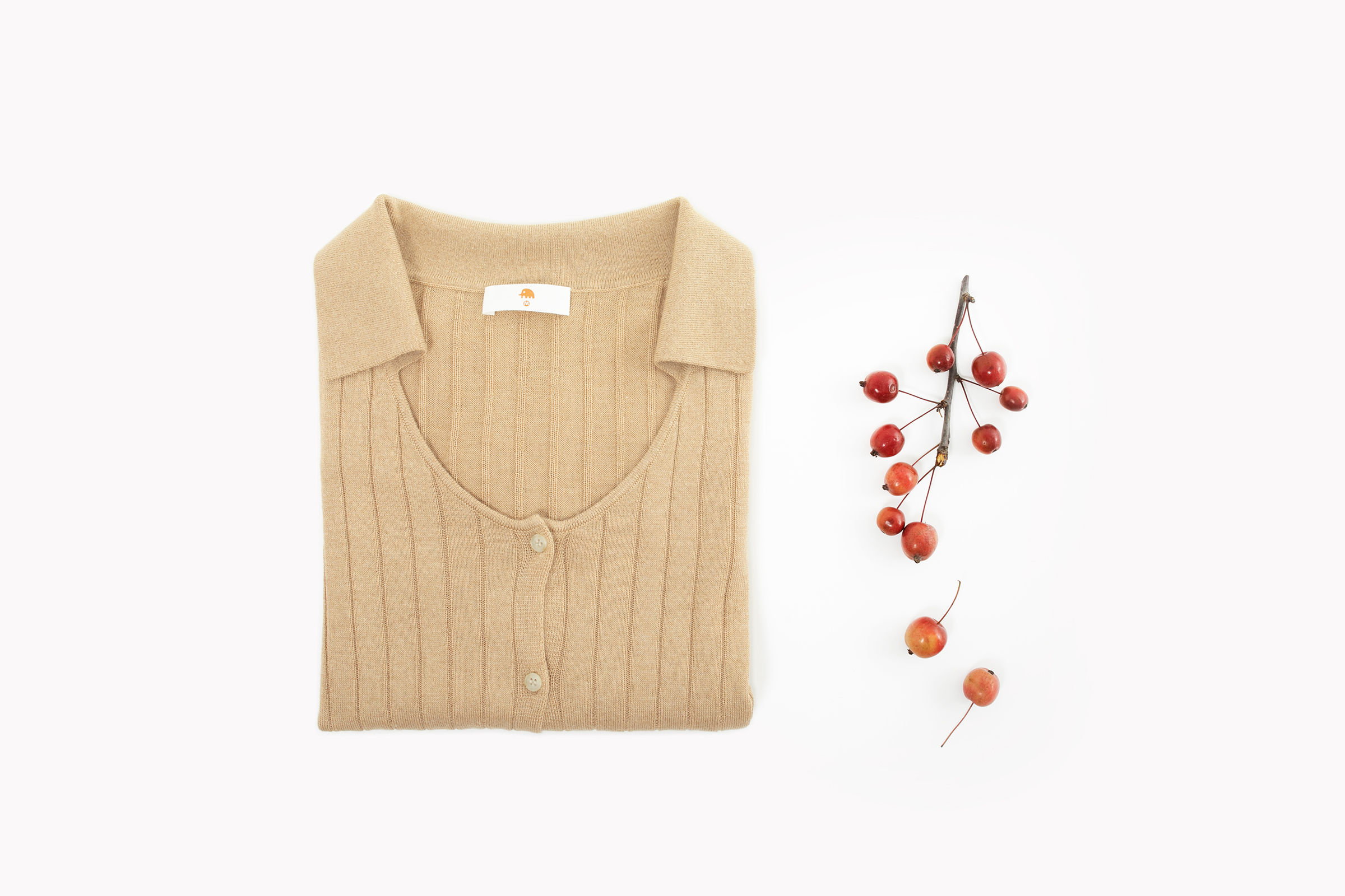 小金象 真丝85%山羊绒15%-春秋Polo U领超薄短款宽松通勤长袖开衫