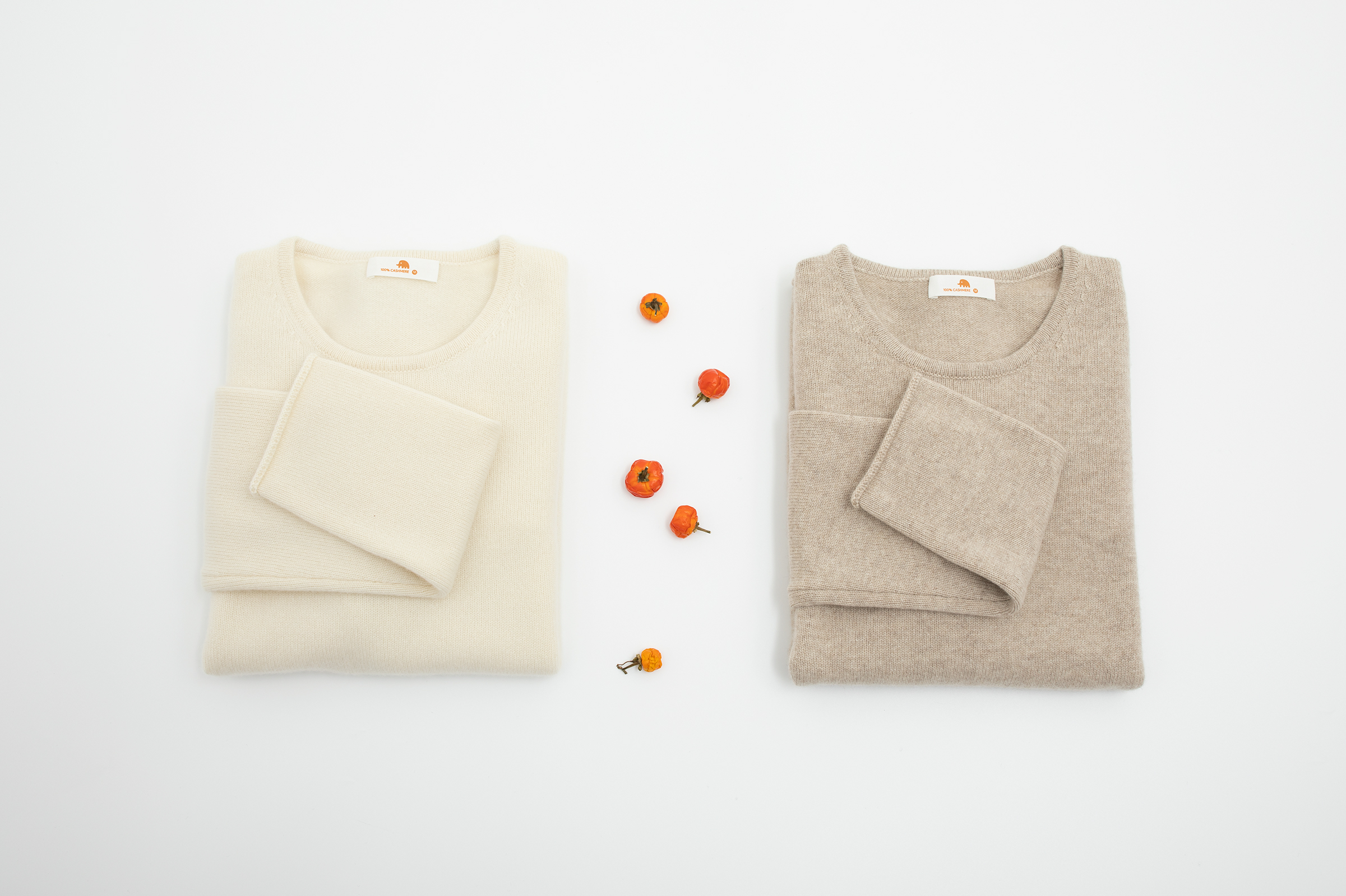 小金象-BABY CASHMERE 100% - 女9针中厚小山羊绒小圆领长袖套头