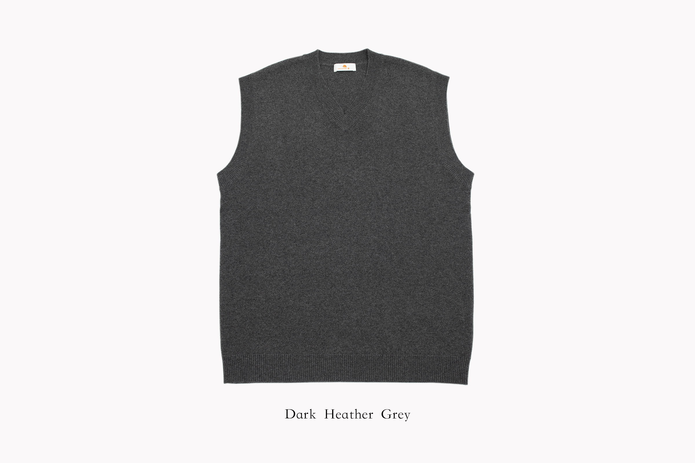 小金象 CASHMERE 100%-男中厚V领针织四平组织保暖套头背心康赛妮