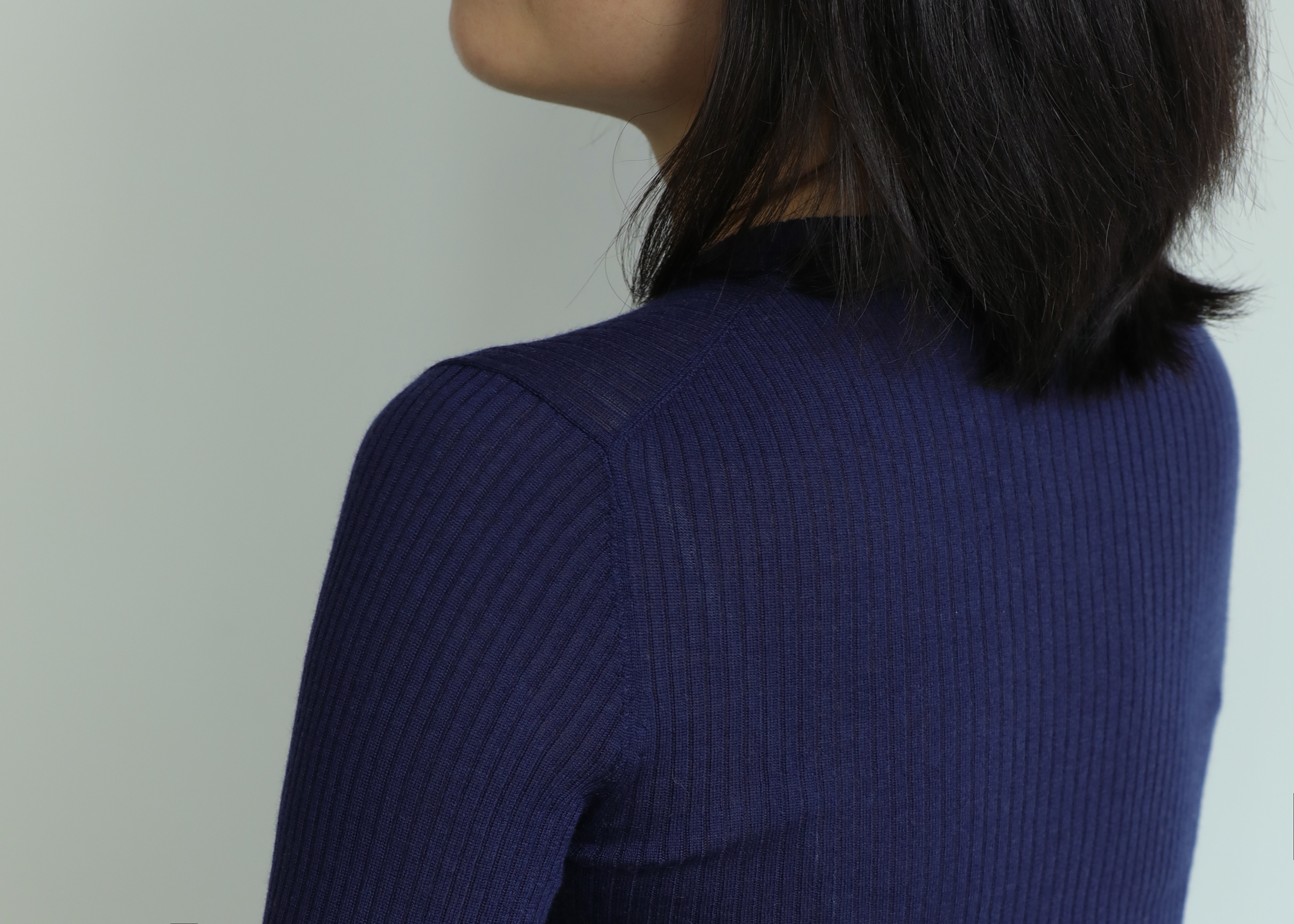 小金象 山羊绒70%真丝30%-春秋精纺Polo小翻领罗纹收腰修身针织衫