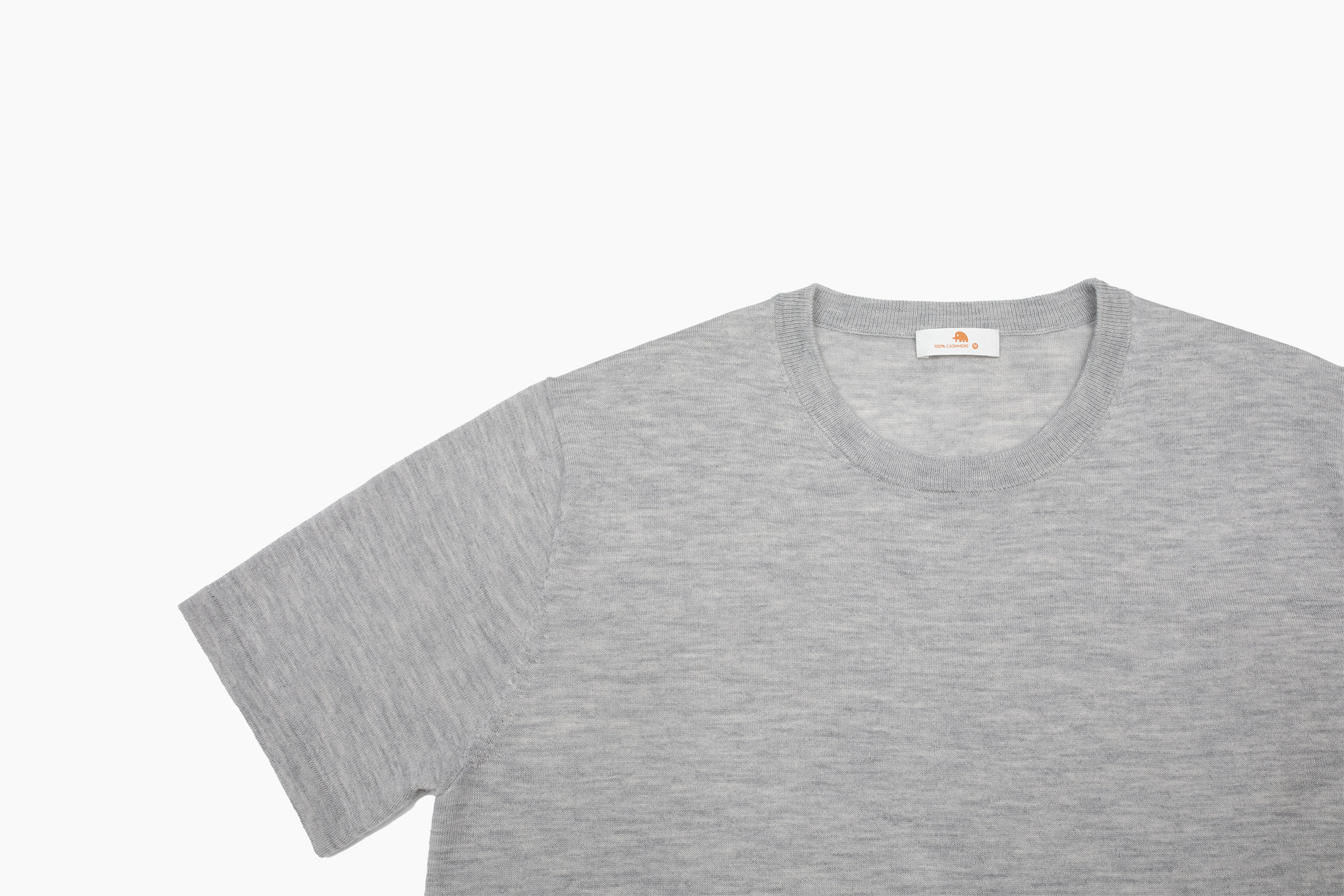 小金象 山羊绒 100% 男春秋16针精纺3股68支轻薄基础圆领针织短袖