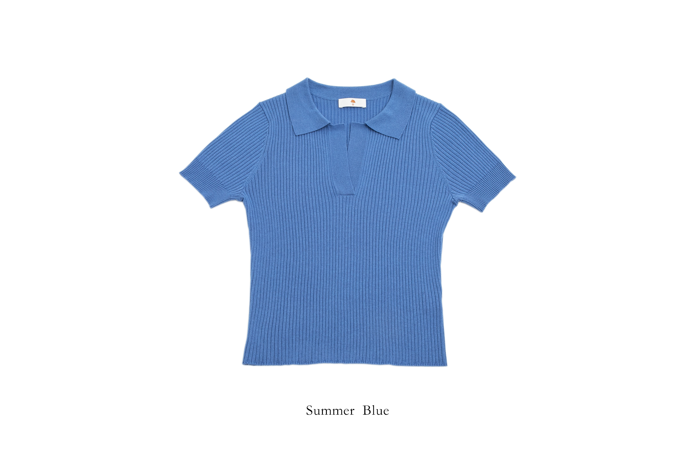 小金象 真丝85%山羊绒15% 春夏针织短款罗纹Polo领修身套头短袖