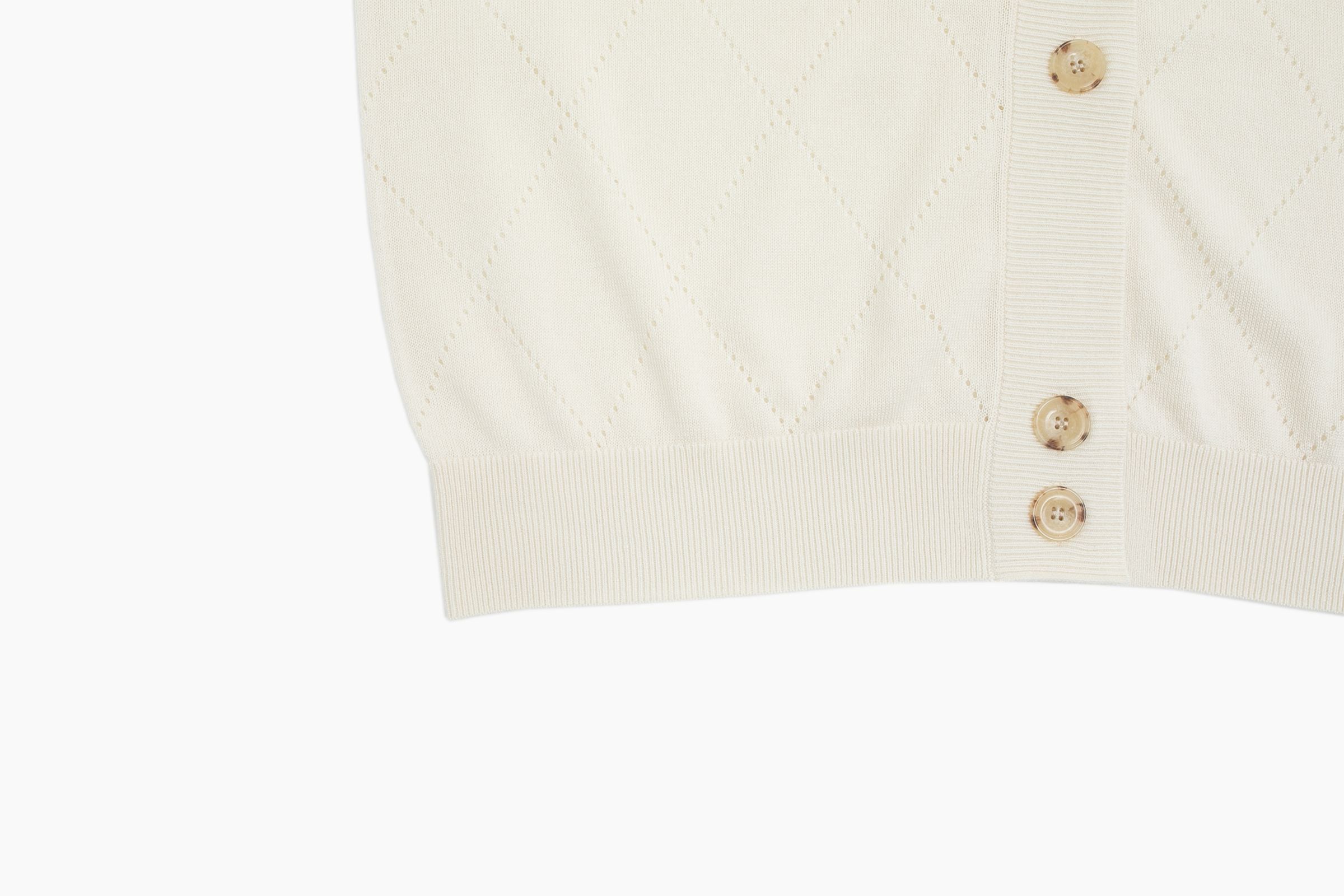 小金象真丝85%山羊绒15%-春夏通勤复古镂空菱形格V领短袖短款开衫