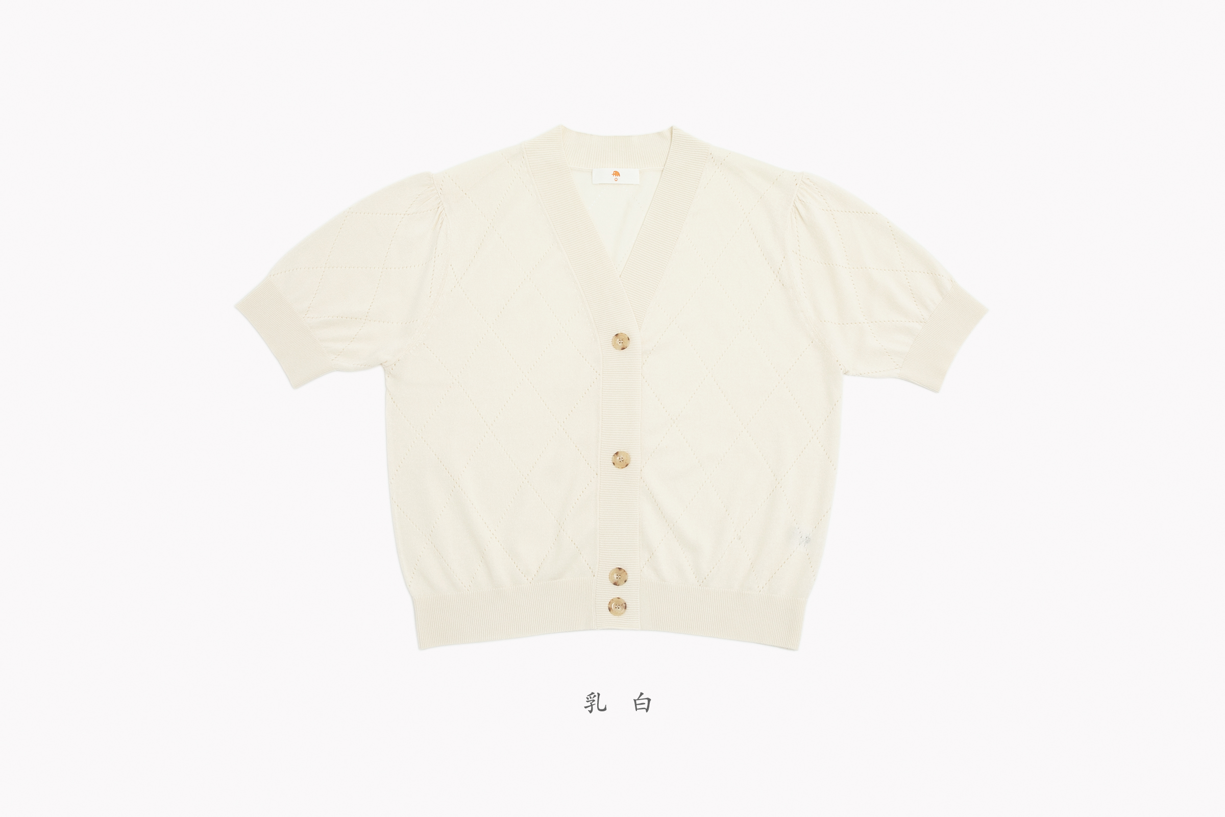 小金象真丝85%山羊绒15%-春夏通勤复古镂空菱形格V领短袖短款开衫