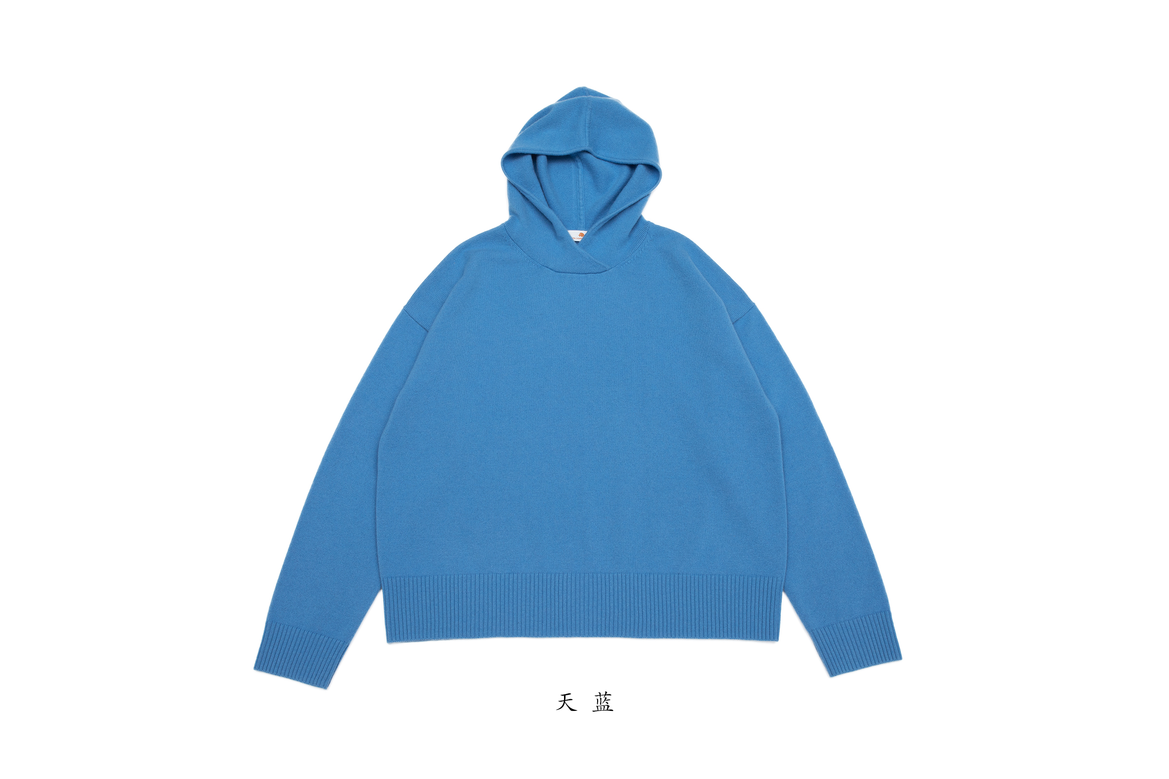 小金象 - 山羊绒100%  2/36支纱女中厚加密宽松落肩袖针织连帽衫