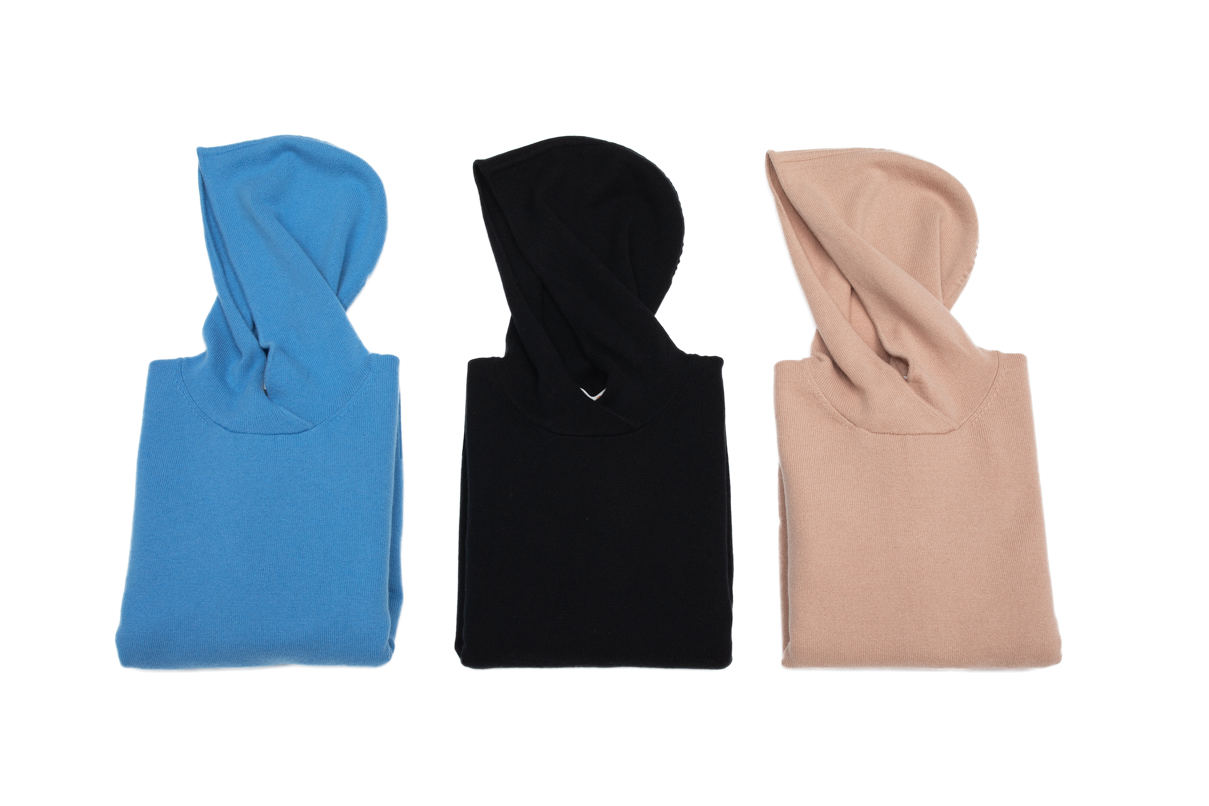 小金象 - 山羊绒100%  2/36支纱女中厚加密宽松落肩袖针织连帽衫