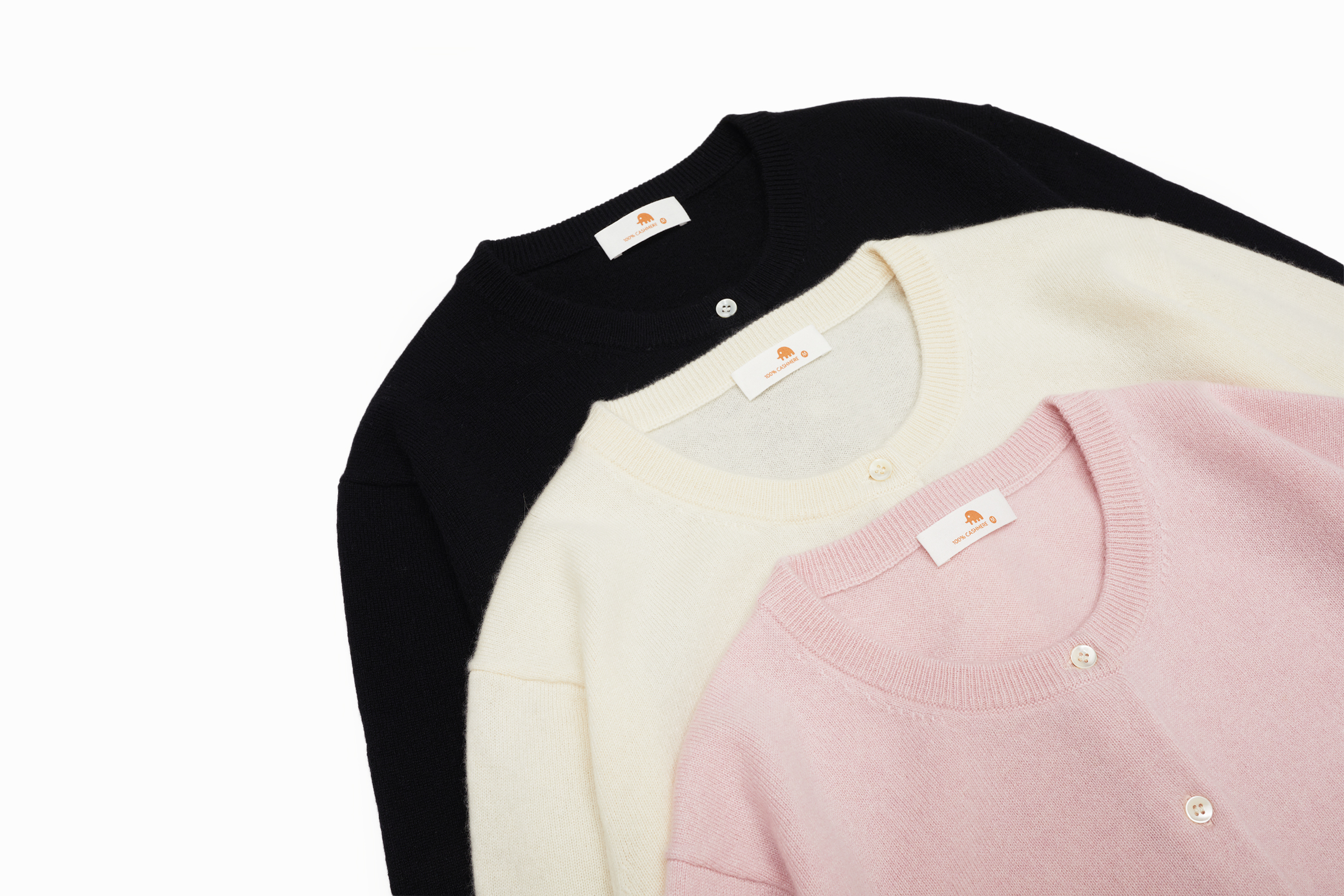 小金象 山羊绒100% - 女12针薄款基础经典通勤短款圆领长袖开衫