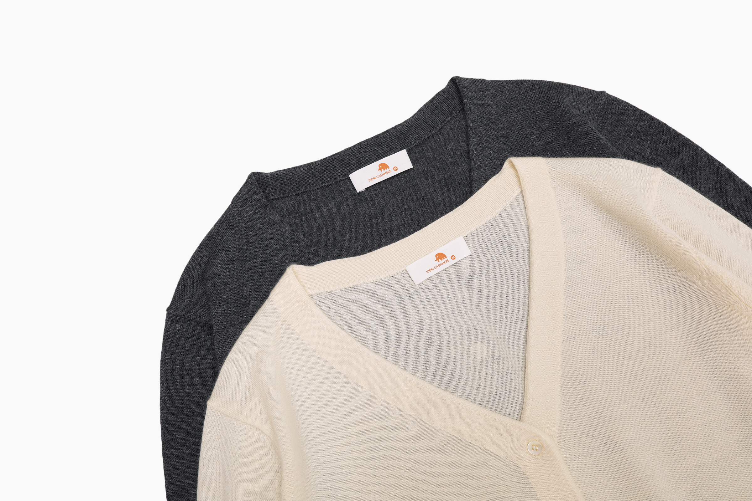 小金象 山羊绒100% 春秋精纺3股68支通勤宽松轻薄V领长袖短款开衫