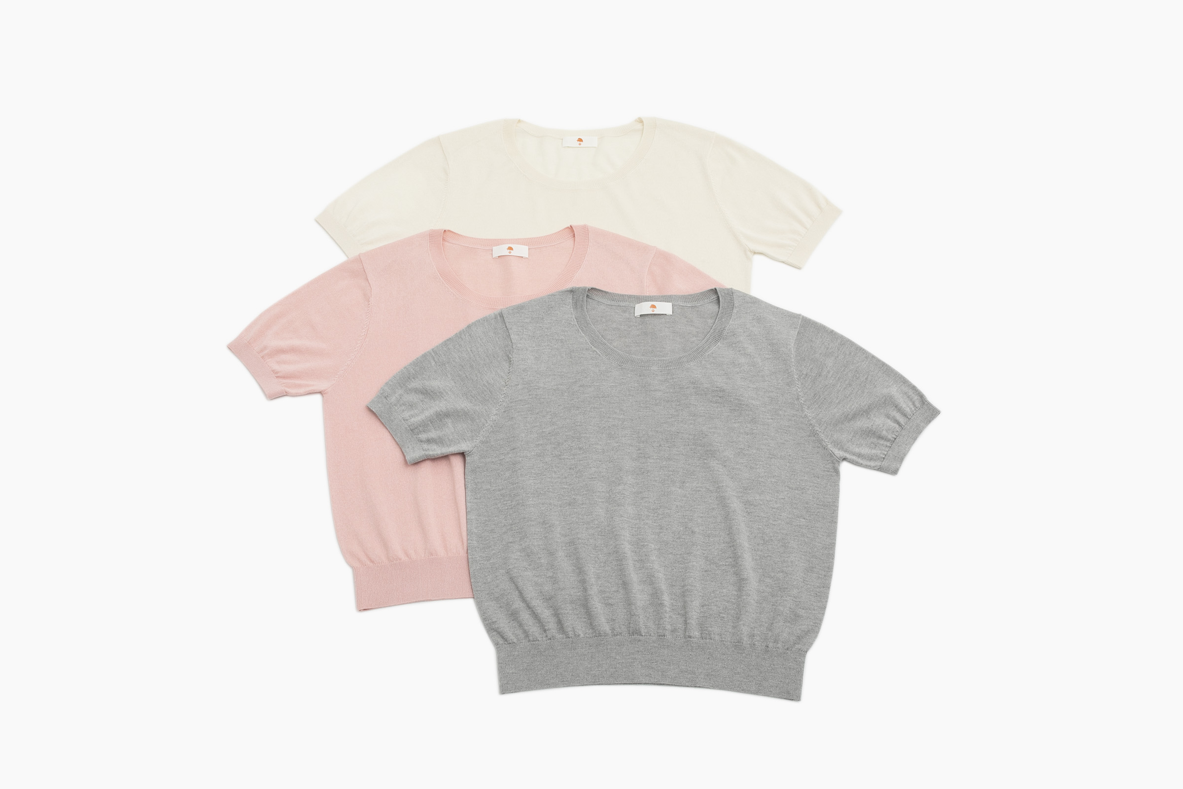 小金象 真丝85%山羊绒15%-女春夏超薄宽松通勤基础圆领短袖套头衫