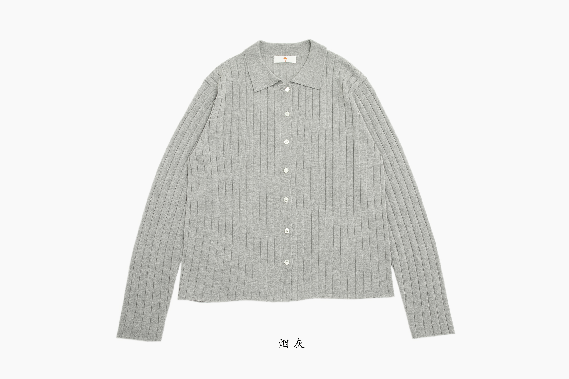 小金象 真丝85%山羊绒15% -春秋轻薄坑条针织长袖衬衫日常通勤