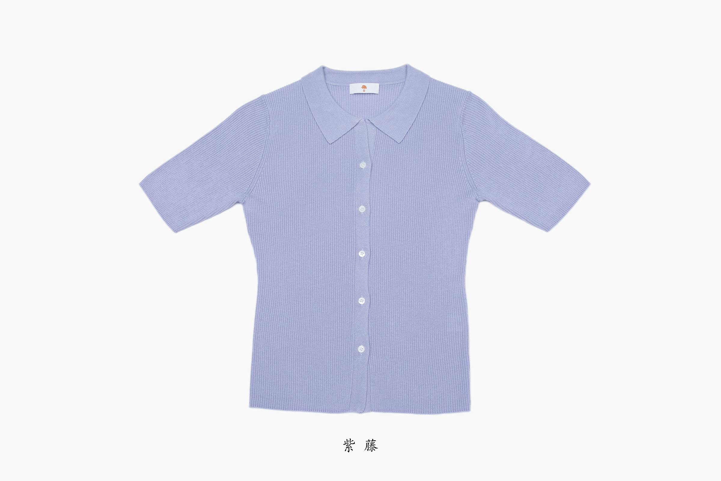 小金象 真丝85% 山羊绒15%-春夏针织罗纹Polol领翻领修身短袖开衫