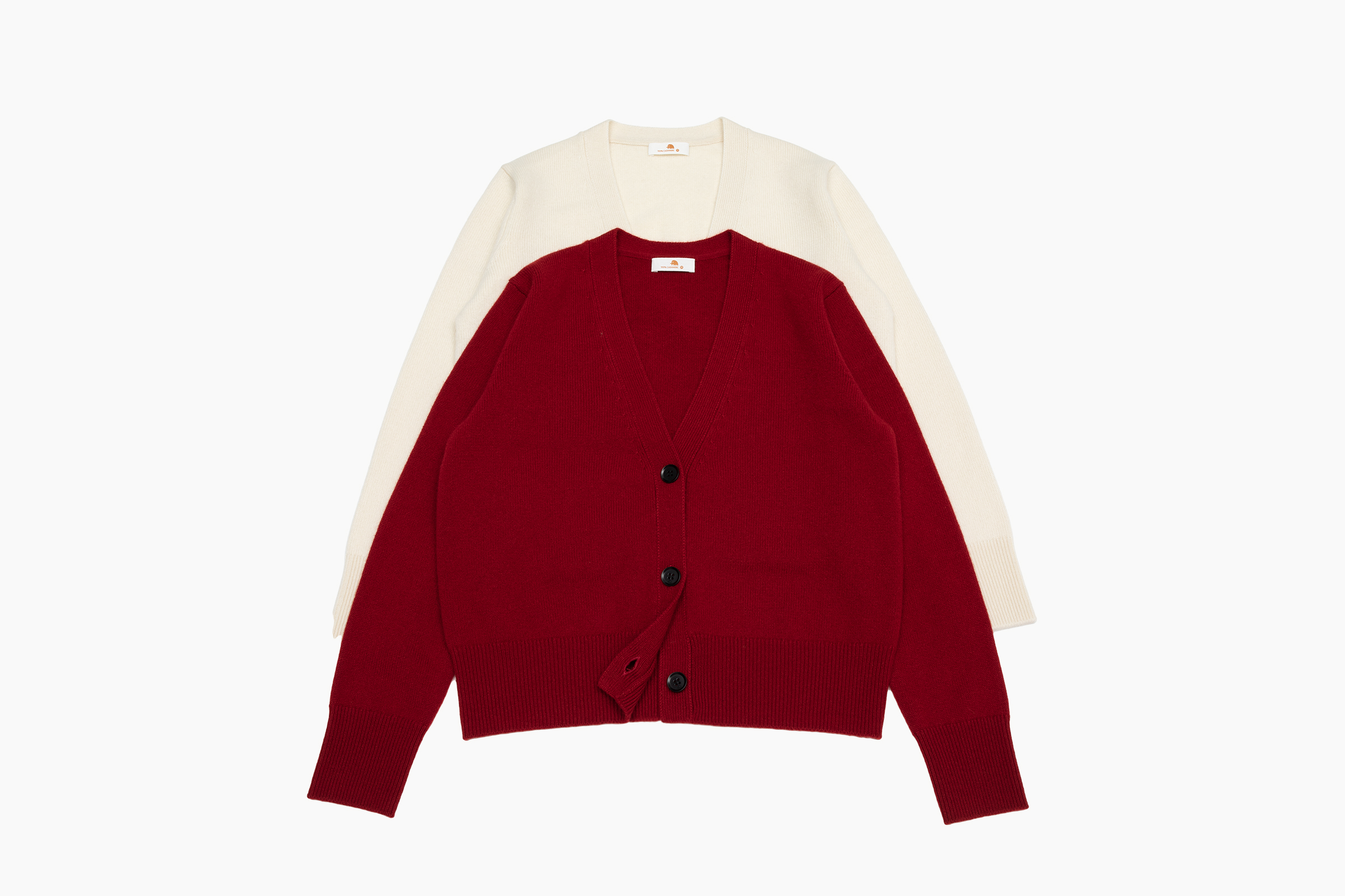 小金象 山羊绒100%  基础通勤 女9针中厚加密短款V领长袖外套开衫