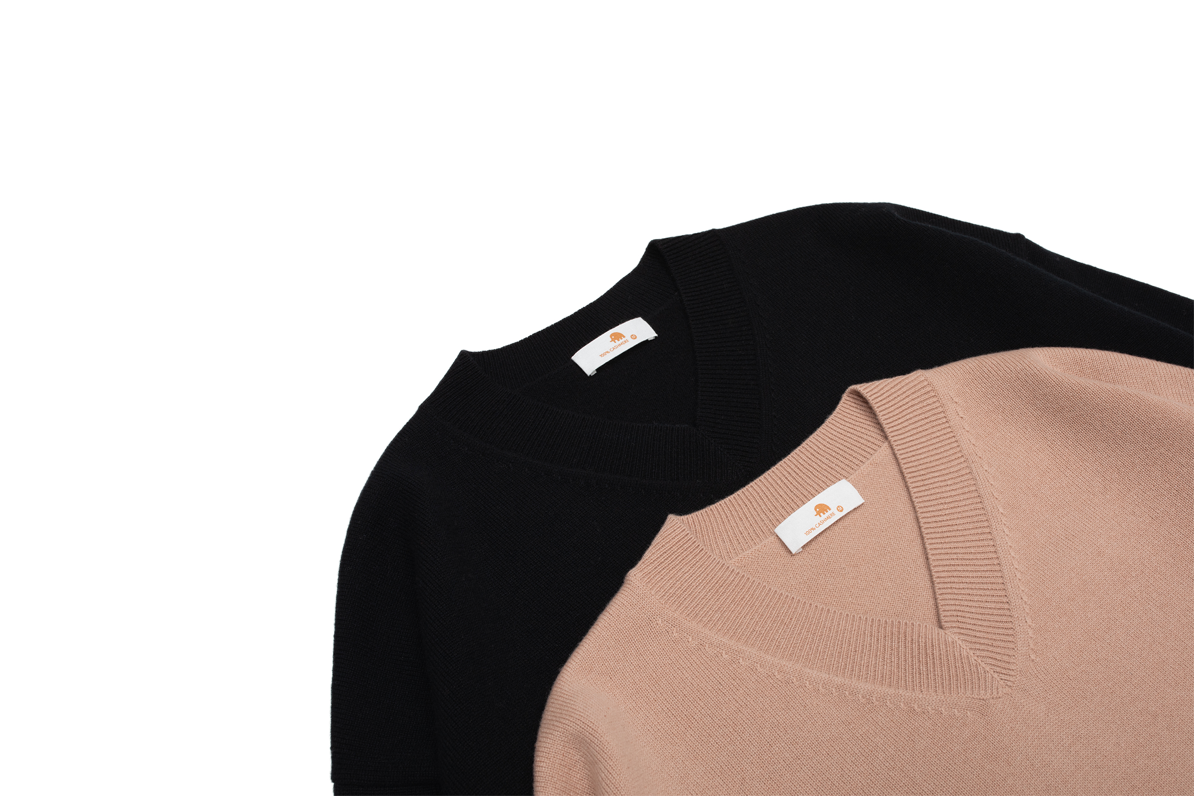 小金象 - 山羊绒100%  女2/36支纱中厚加密宽松落肩袖小V领套头衫