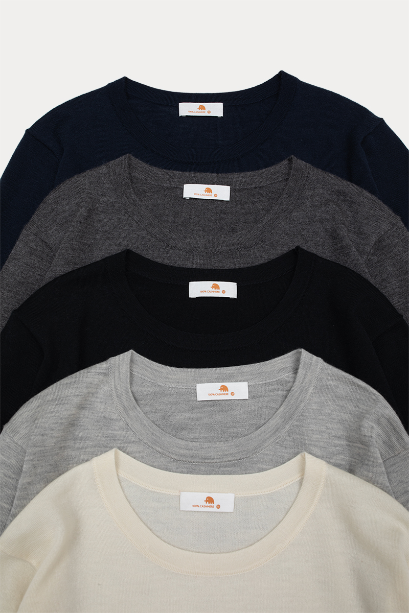 小金象 CASHMERE 100% 女春秋轻薄精纺羊绒基础圆领长袖套头衫