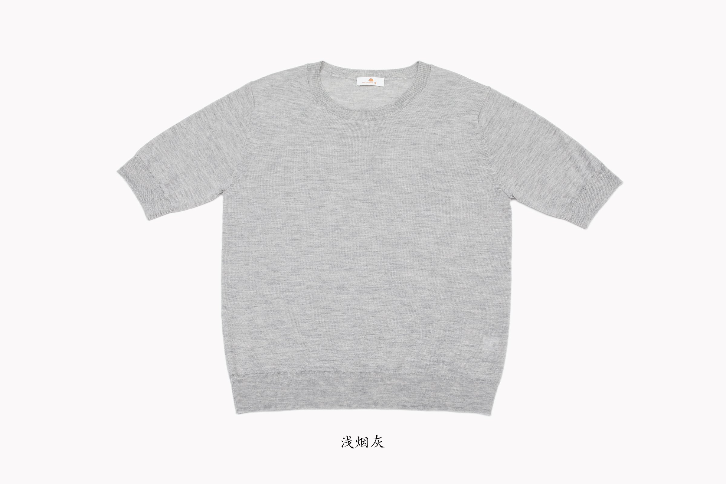 小金象 山羊绒100% 单纯基础3/68支轻薄通勤小圆领半袖背心套头衫