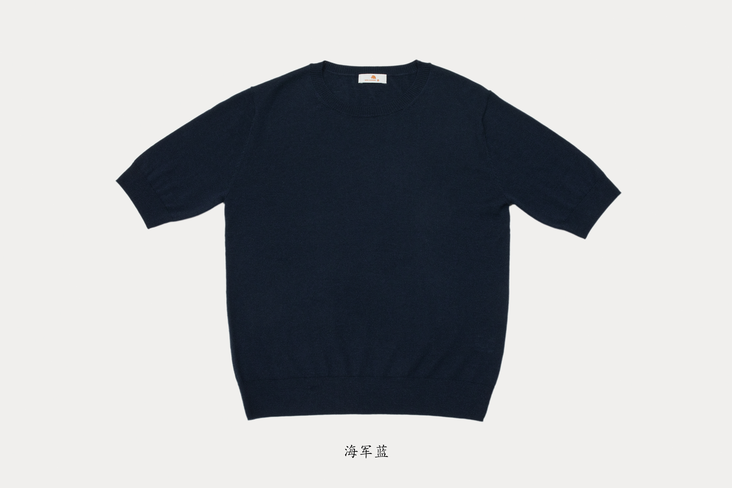 小金象 山羊绒100% 单纯基础3/68支轻薄通勤小圆领半袖背心套头衫