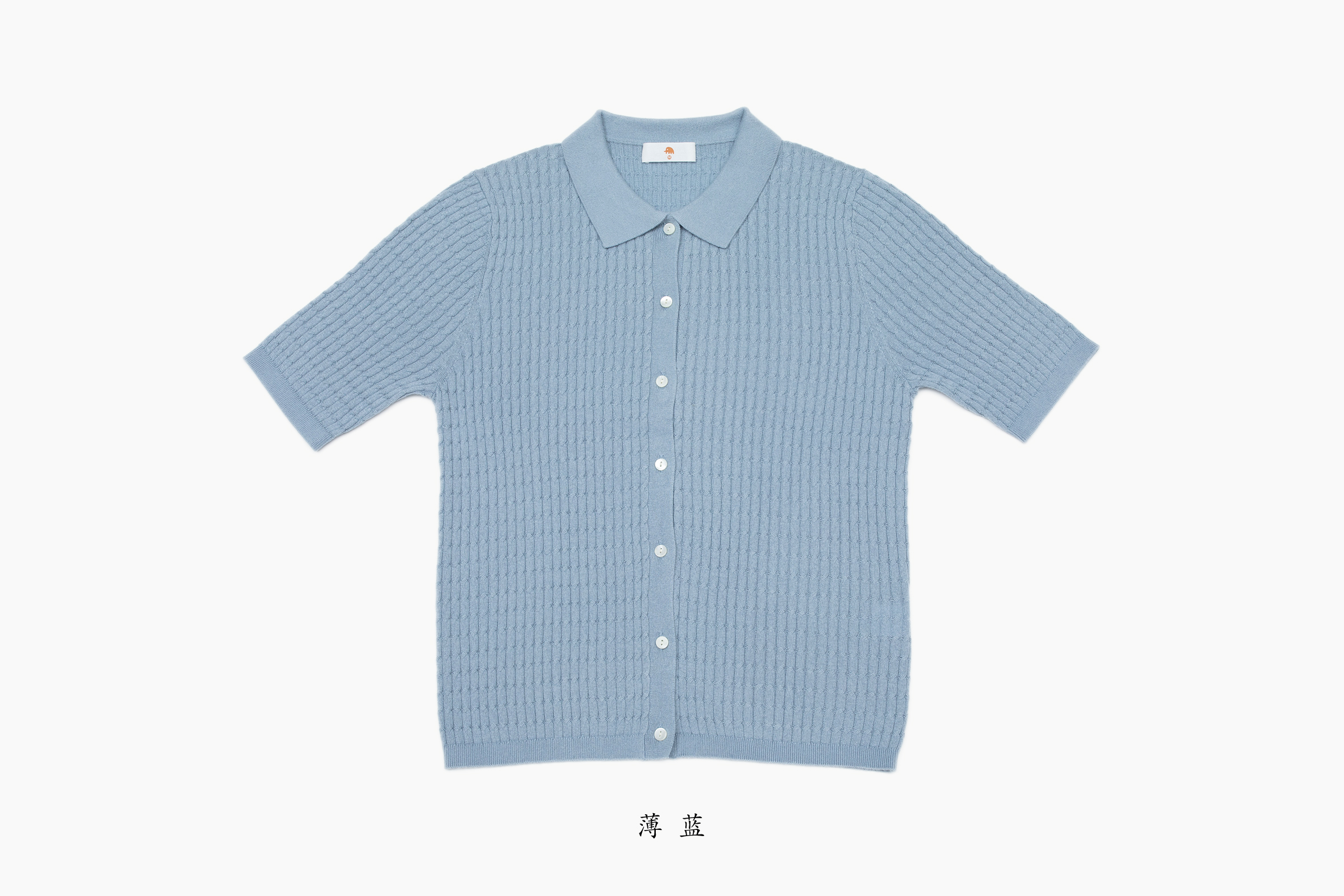 小金象 真丝85% 山羊绒15% 春夏复古通勤麻花翻领Polo领短袖开衫