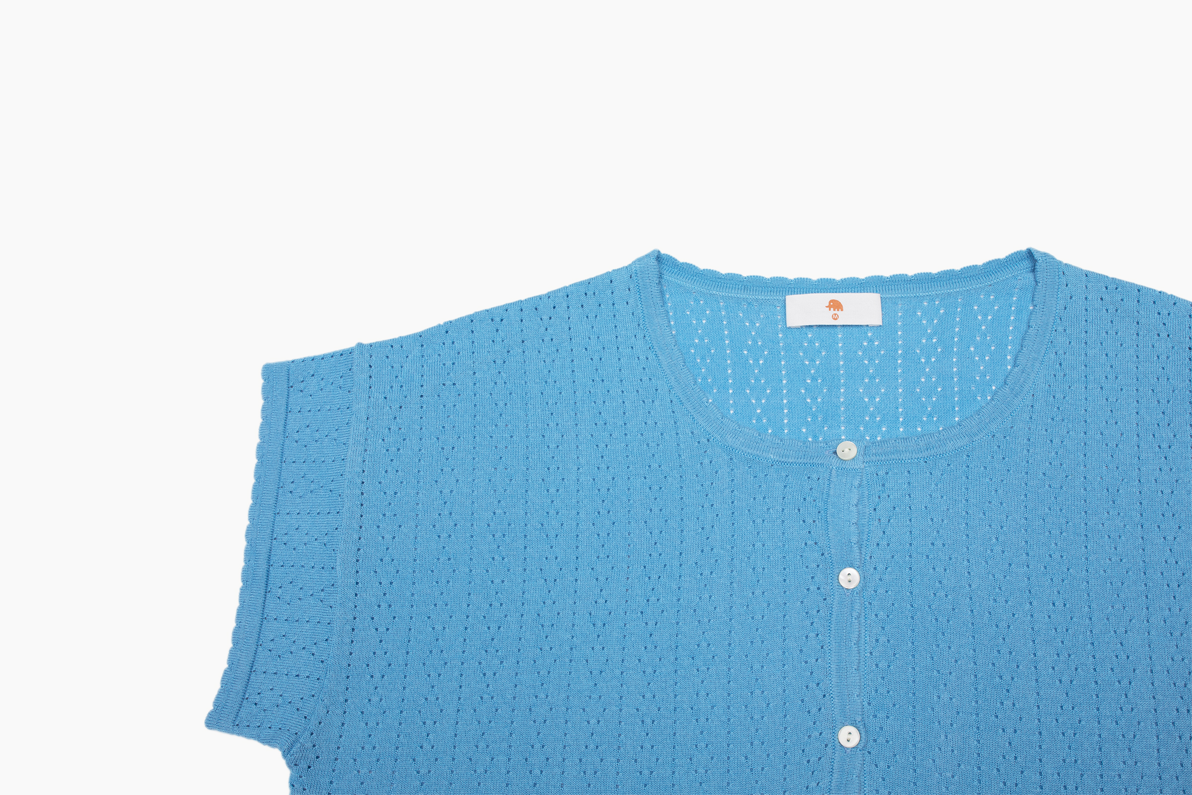 小金象 真丝85% 山羊绒15% 春夏针织镂空花纹圆领短袖宽松短开衫