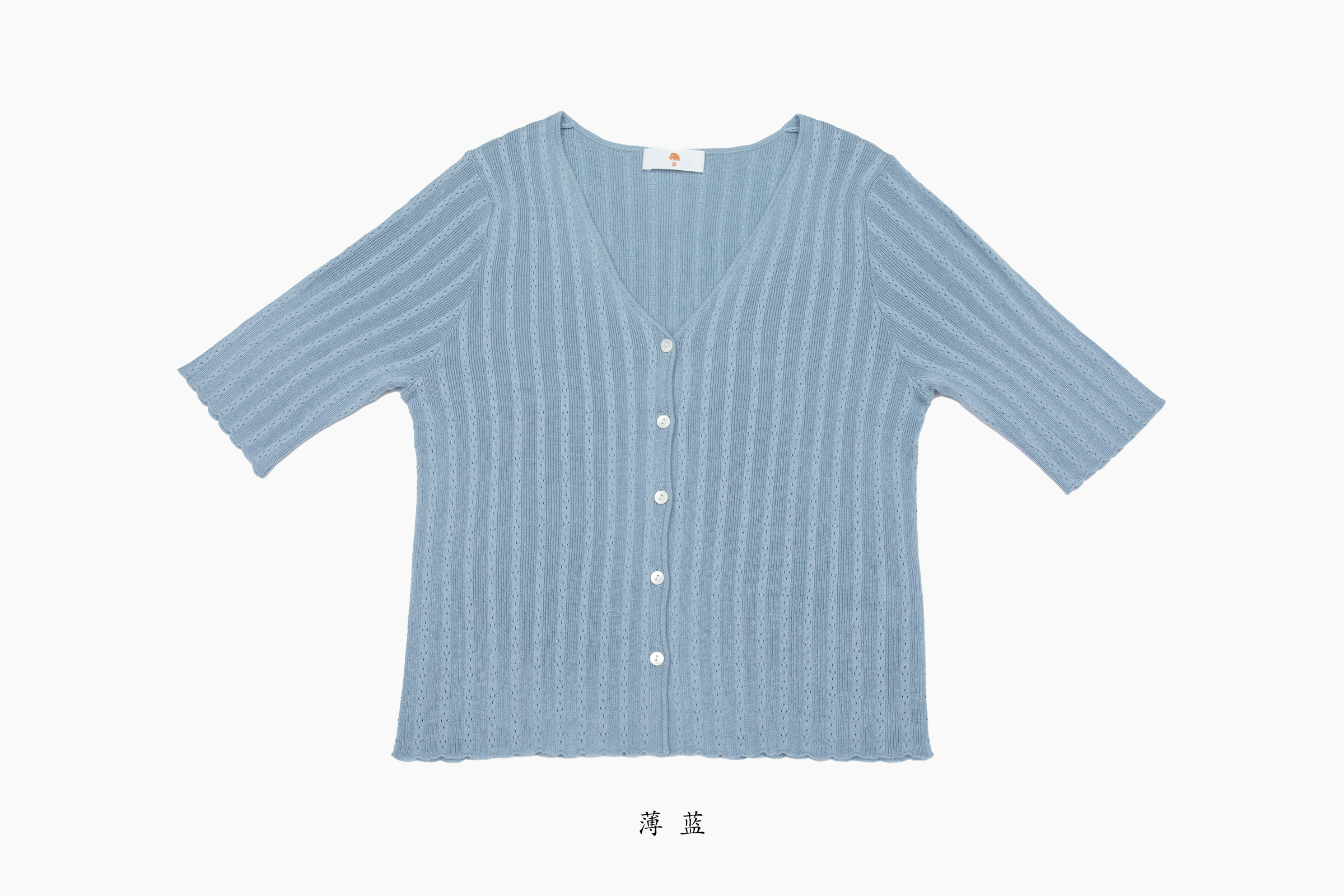 小金象 真丝85% 山羊绒15% 春夏轻薄镂空花型V领短袖修身短款开衫