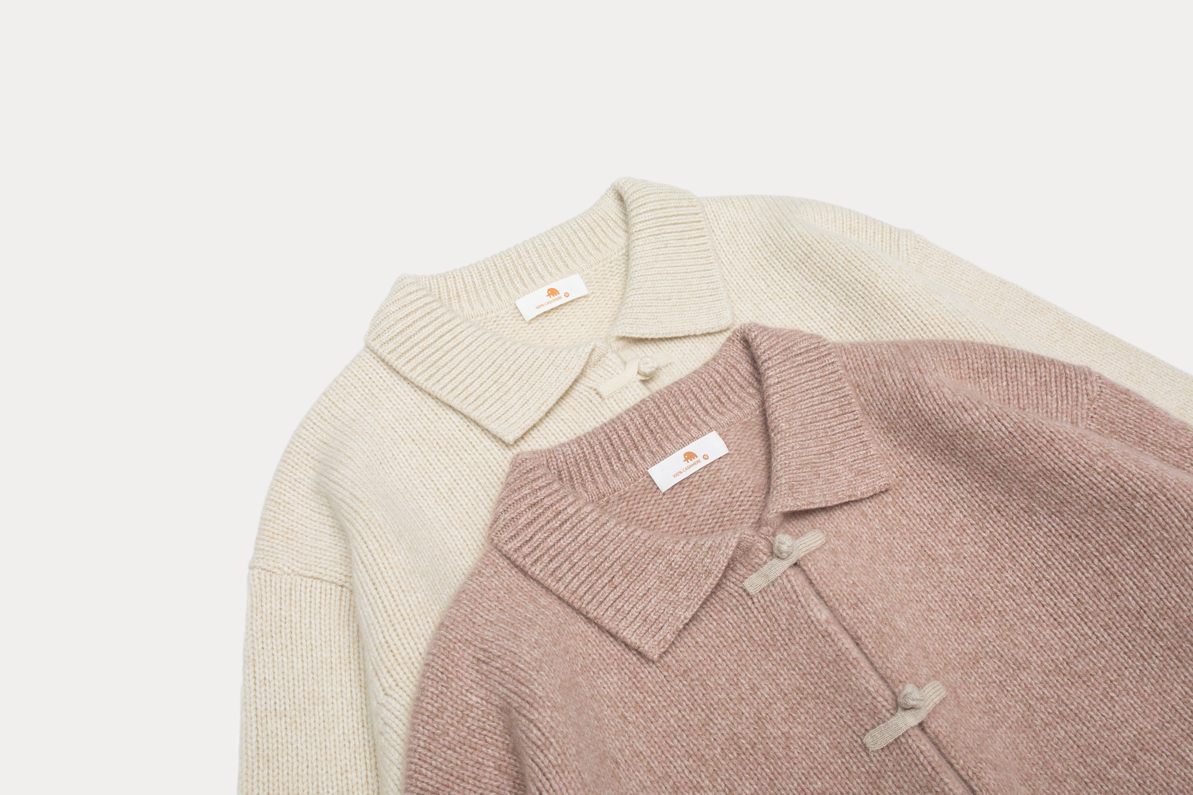 小金象 山羊绒100%新中式优雅女3针国风盘扣翻领宽松落肩长袖开衫