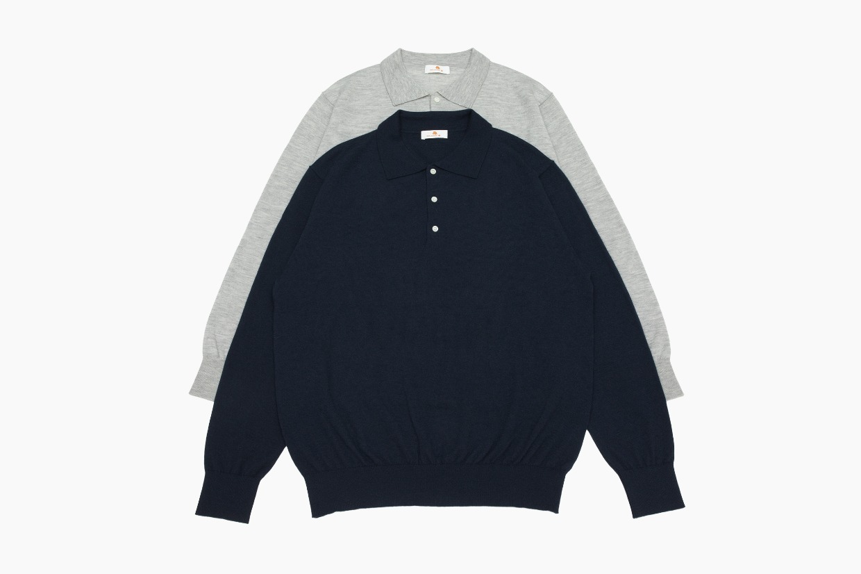 小金象 山羊绒 100% 精纺3/68支男春秋轻薄基础Polo领长袖套头衫