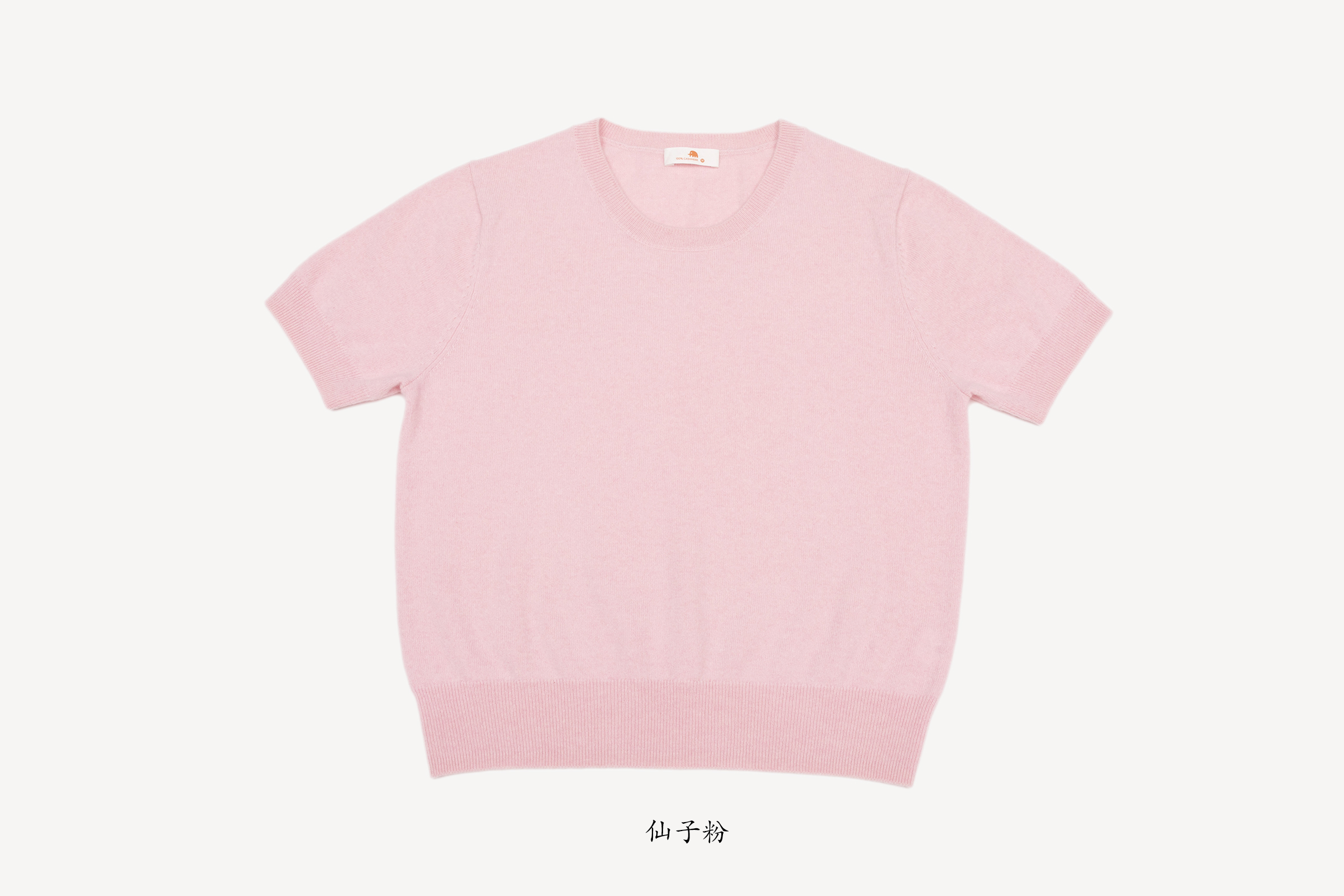 小金象 山羊绒100% 女12针薄款基础通勤圆领短袖套头Cashmere Tee