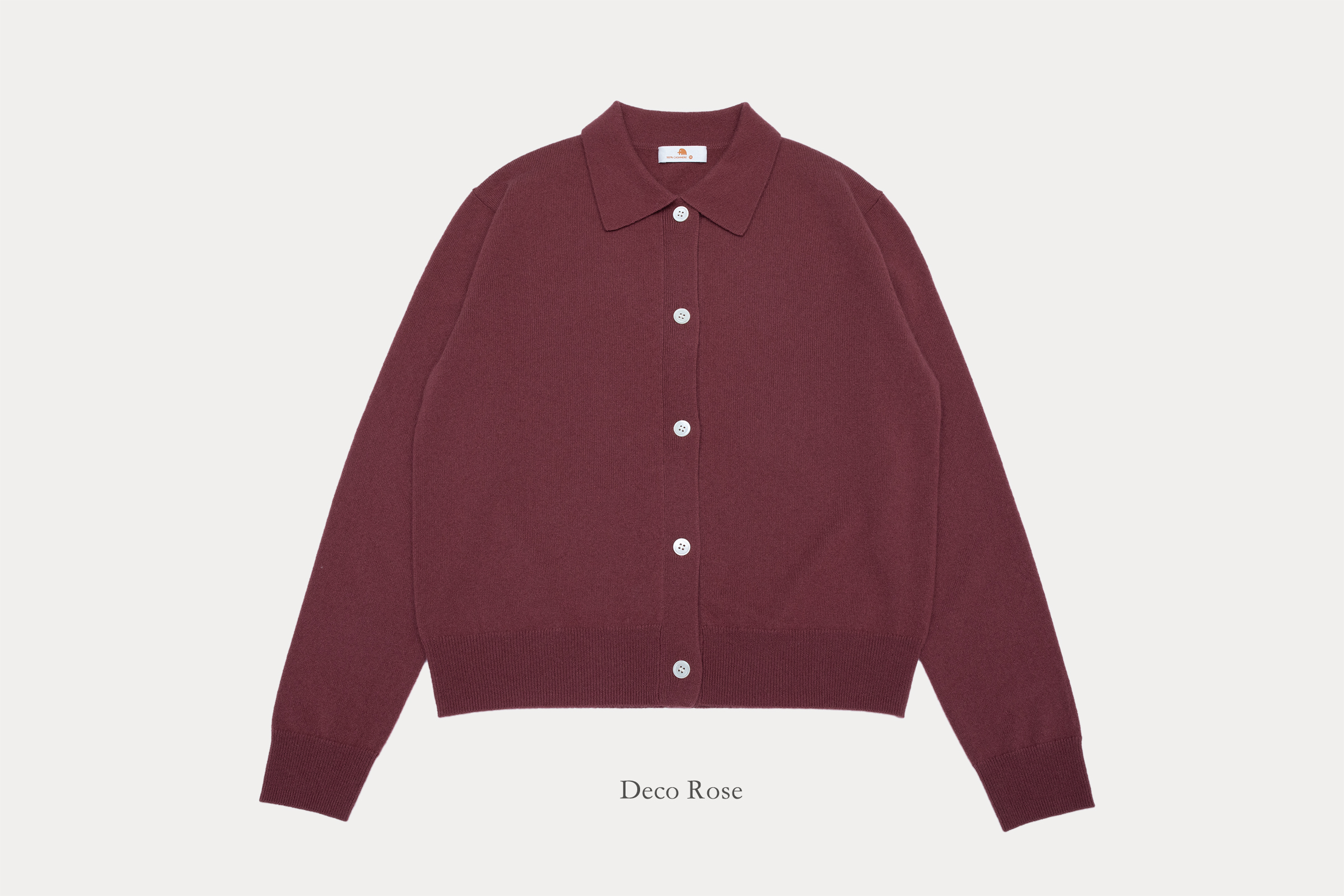 小金象 BABY CASHMERE 100% 女12针薄款经典通勤Polo翻领长袖开衫