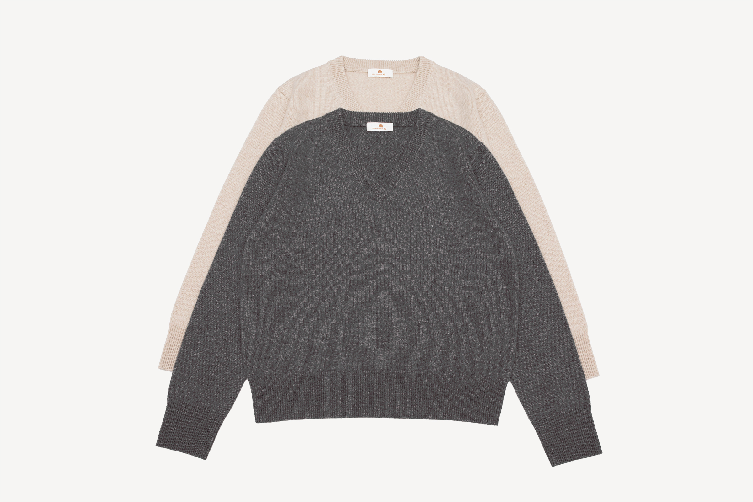 小金象 山羊绒100%女9针加密中厚基础通勤宽松典雅V领长袖套头衫