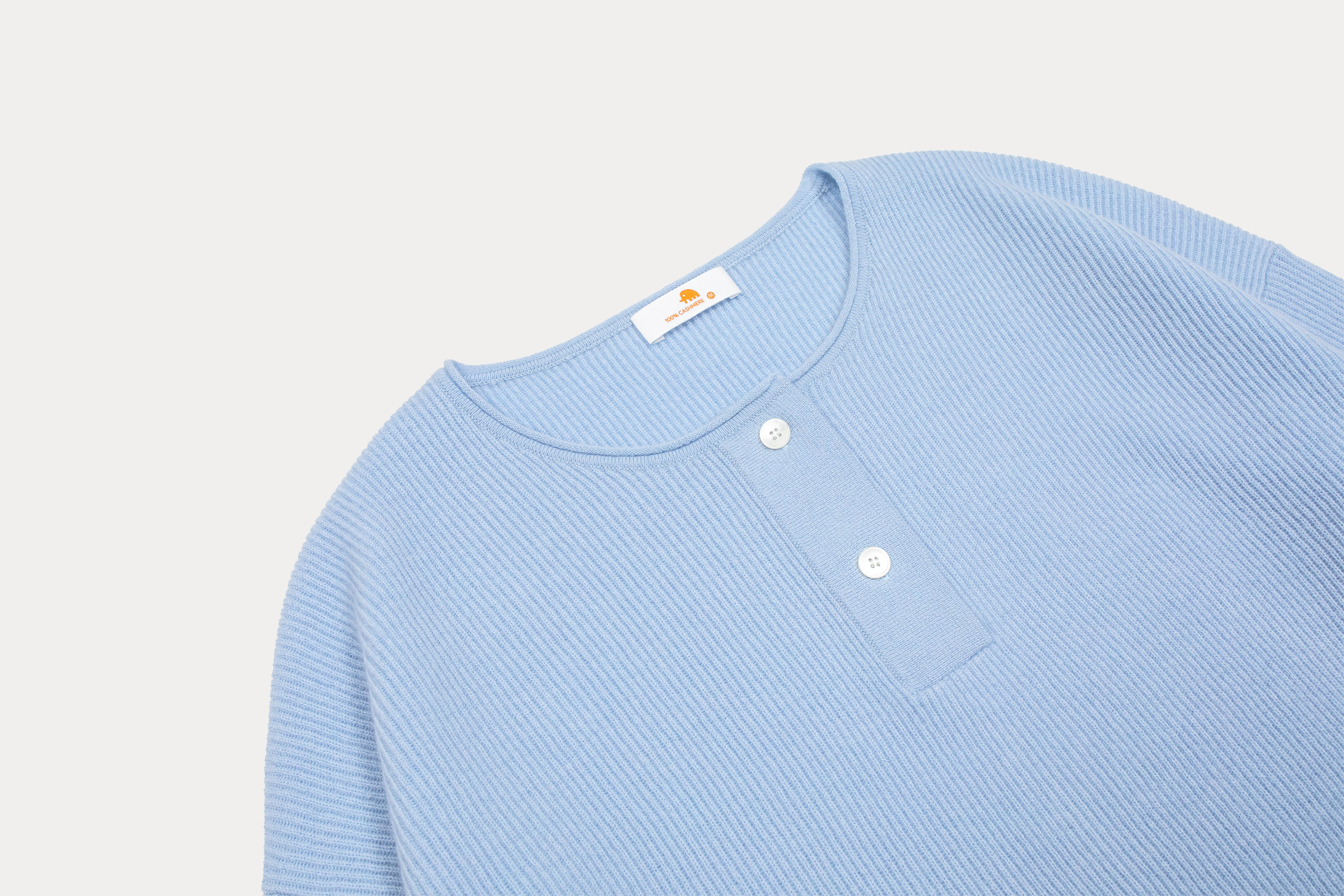 小金象 山羊绒 100% 女14针2/36支双元宝复古亨利领落肩袖套头衫